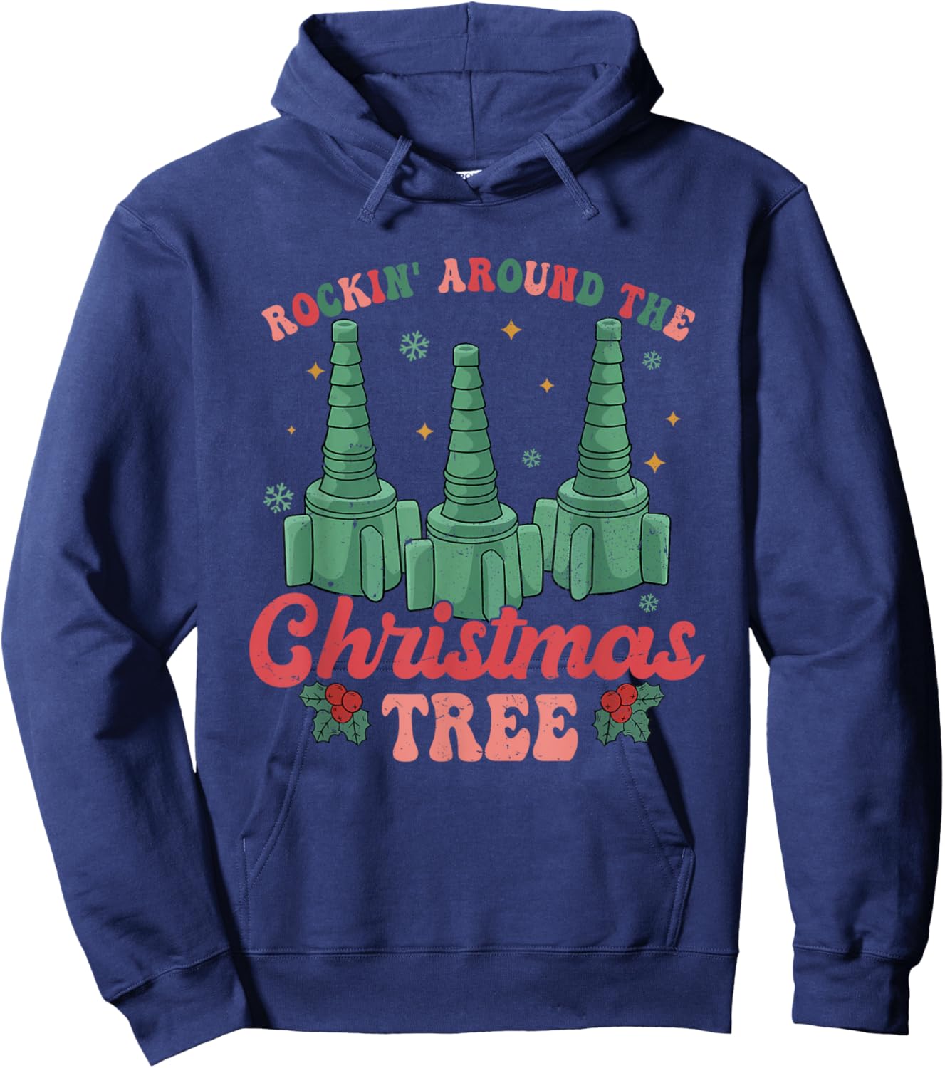 Rocking Around The Christmas Tree Respiratory Therapist Xmas Hoodie - Hoodie | Navy