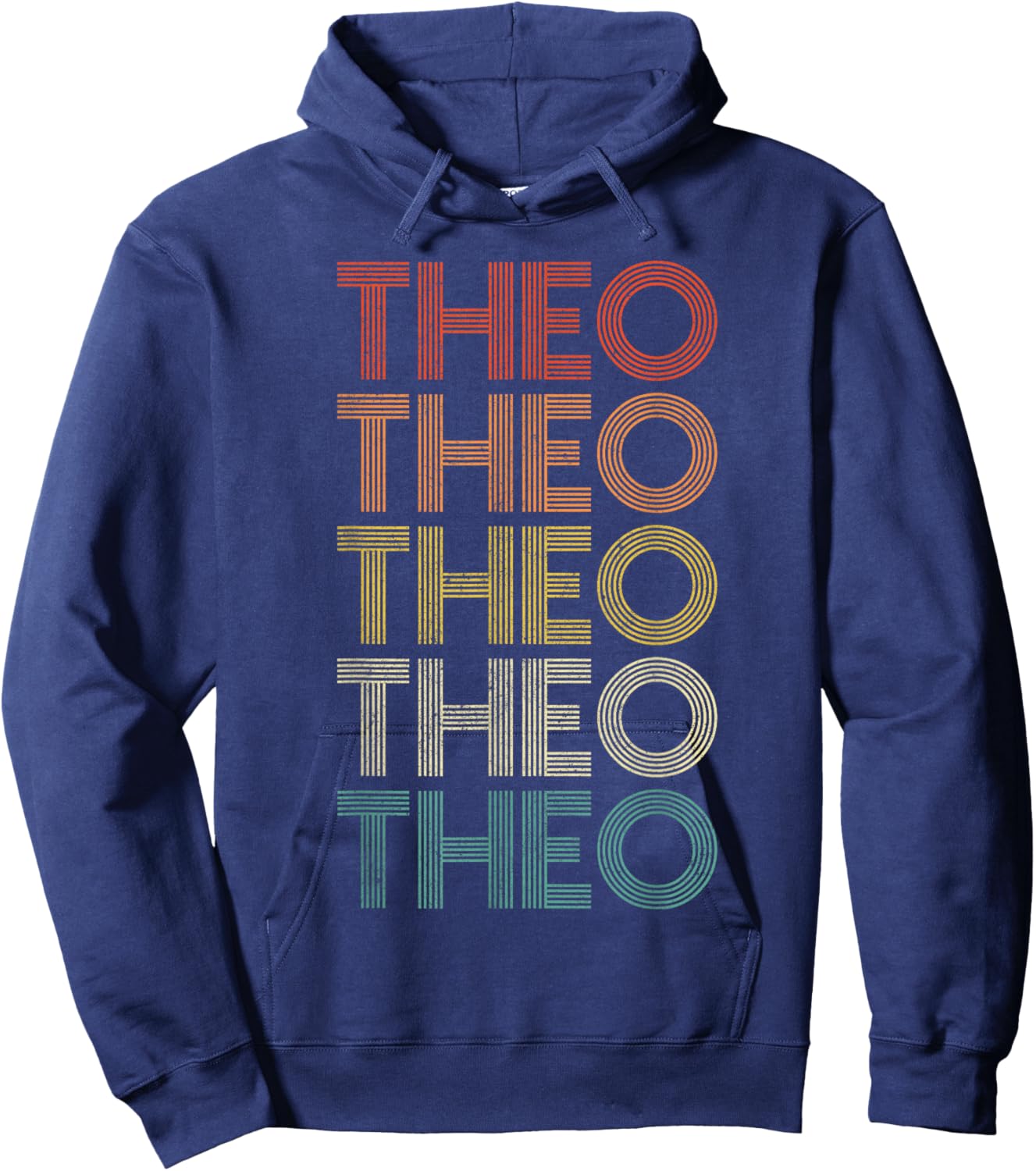 Theo Vintage Retro Hoodie - Hoodie | Navy