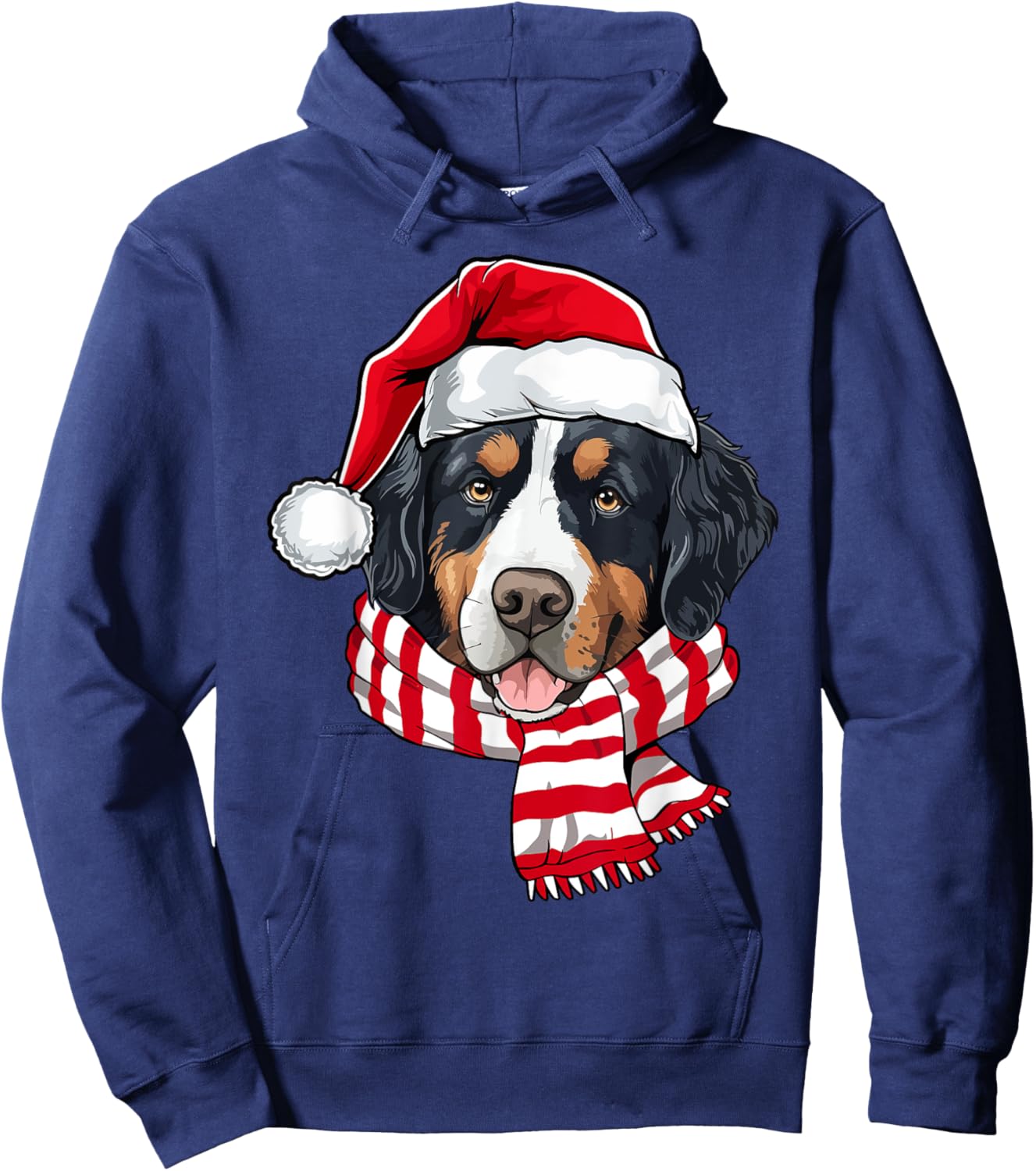 Santa Bernese Mountain Christmas Dog Lover Men Women Kids Hoodie - Hoodie | Navy