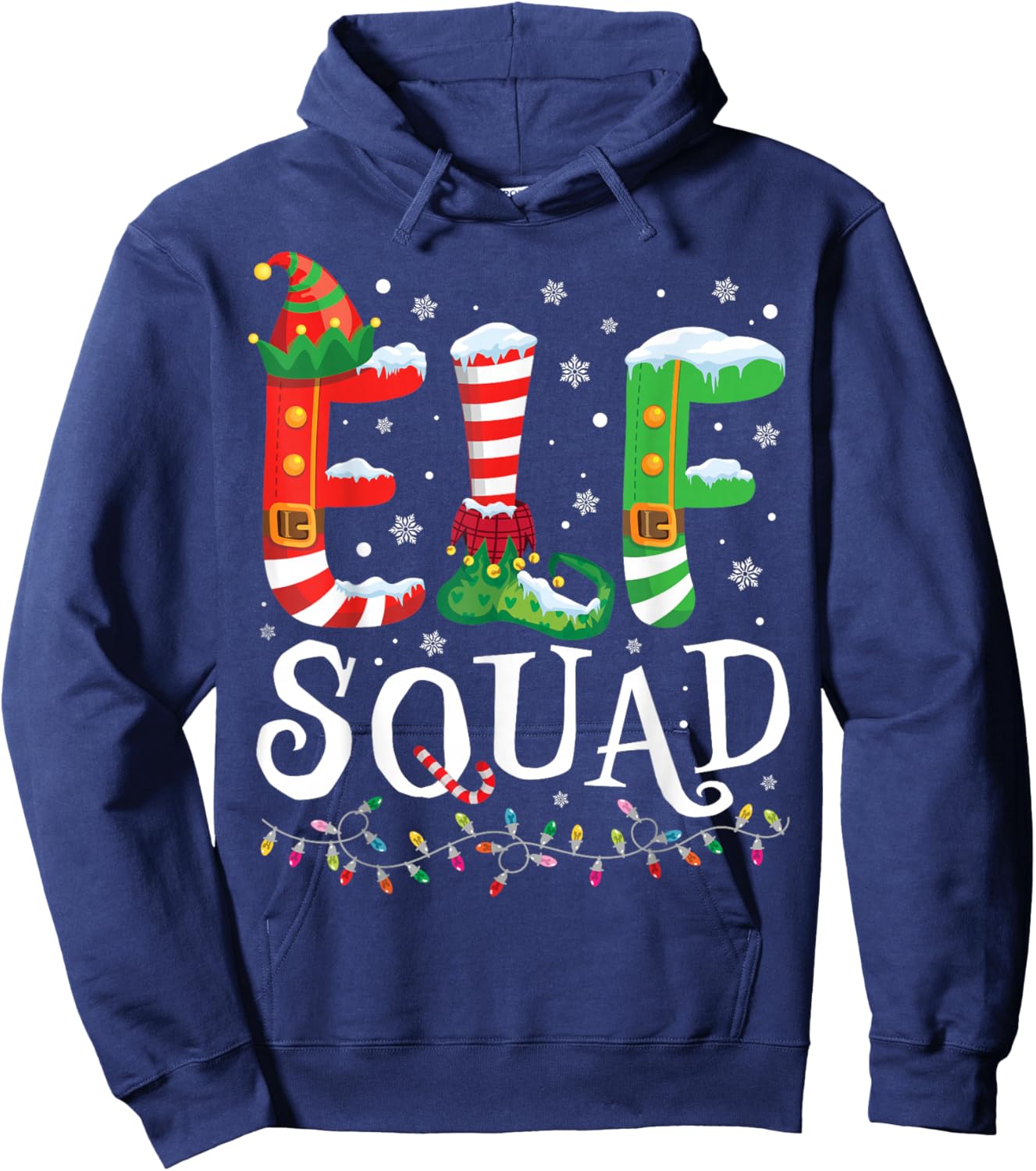 Elf Squad Funny Christmas Family Pajamas Hoodie - Hoodie | Navy