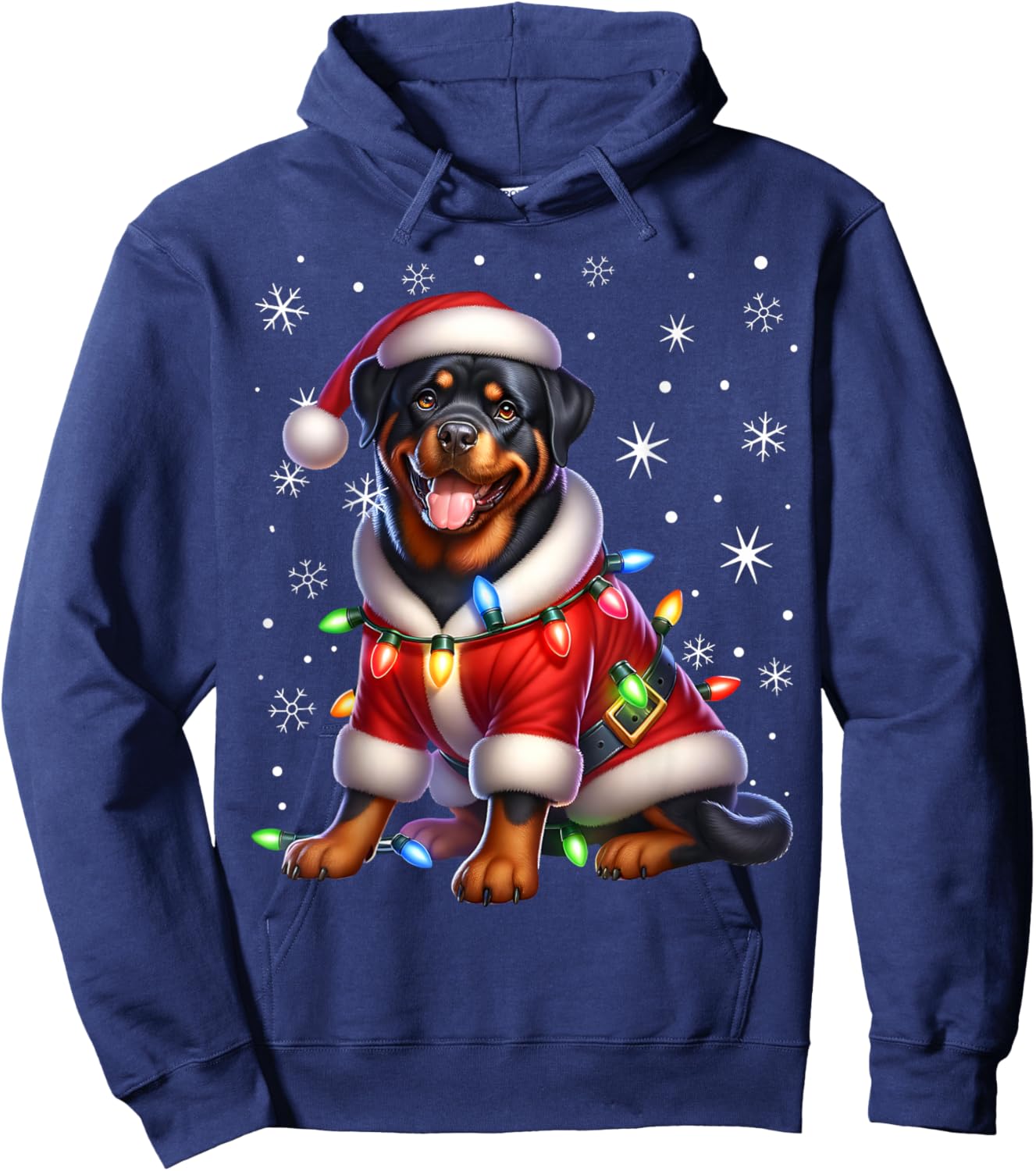 Rottweiler Santa Claus Rottweiler Costume Rottweiler Xmas Hoodie - Hoodie | Navy