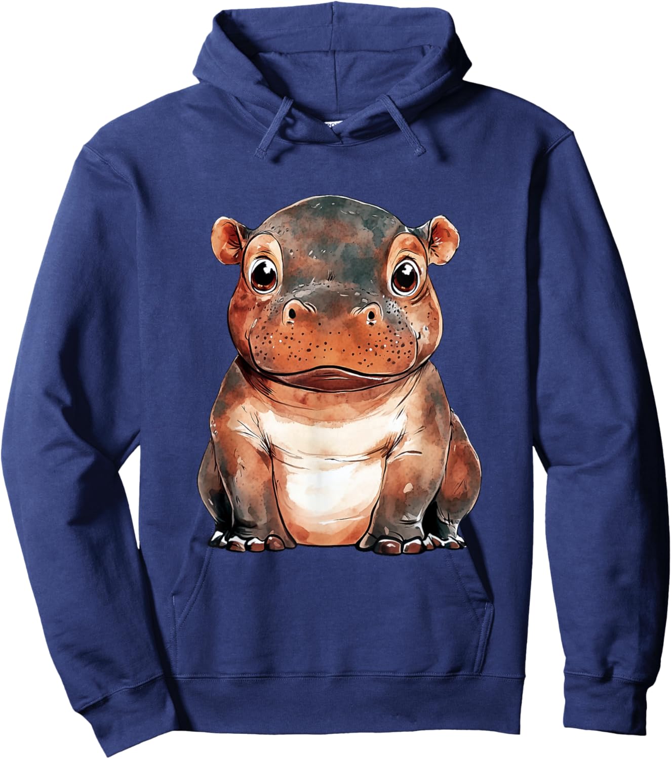 Small Hippo - Baby Pygmy Hippo Hoodie - Hoodie | Navy