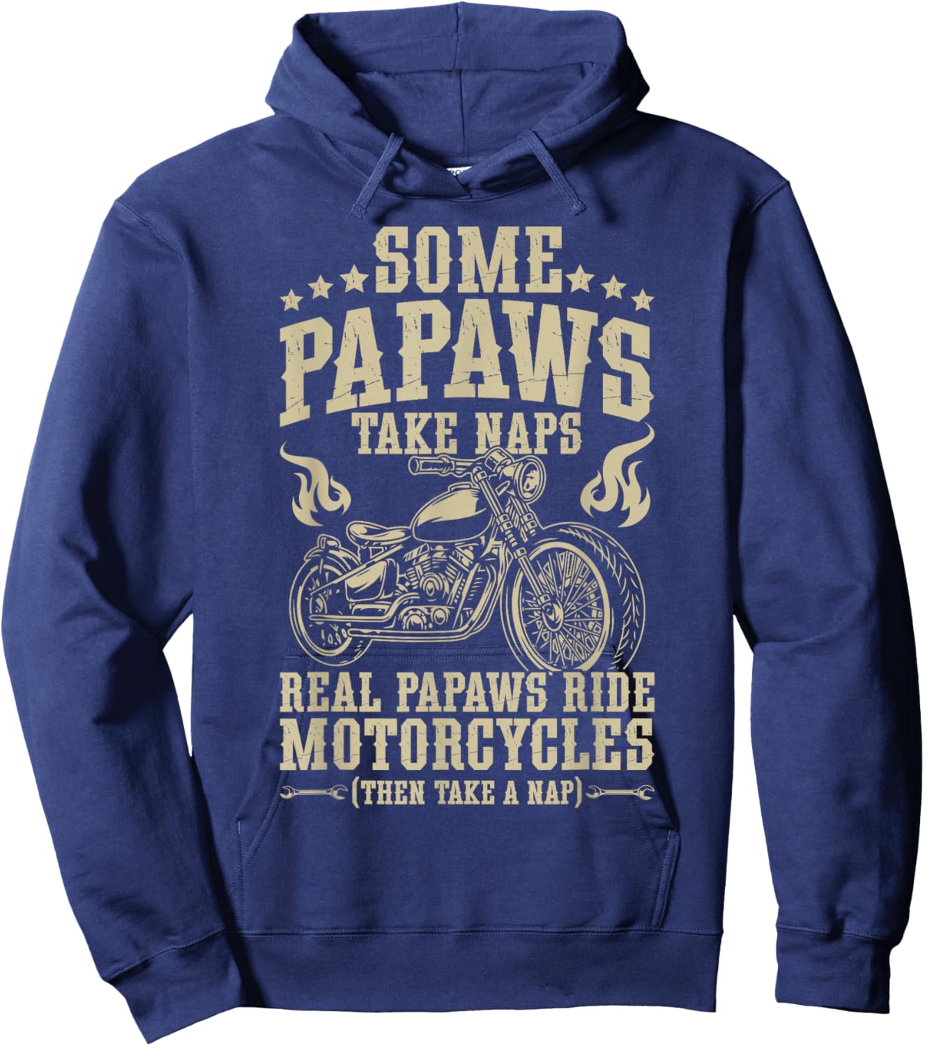 Real Papaws Ride Motorcycle Rider Papaw Biker Papaw Hoodie - Hoodie | Navy