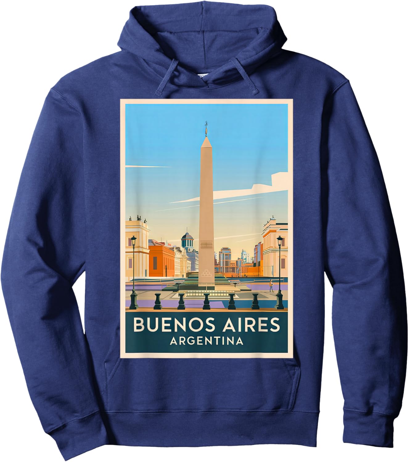 Buenos Aires Argentina Skyline Retro Vintage Design Hoodie - Hoodie | Navy