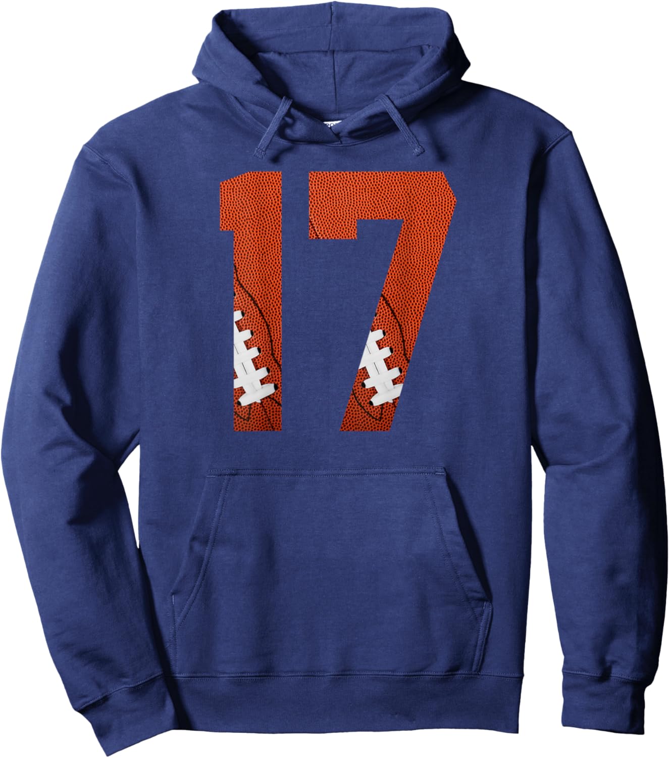 Number 17 BACKSIDE - American Football Jersey Numbered Hoodie - Hoodie | Navy