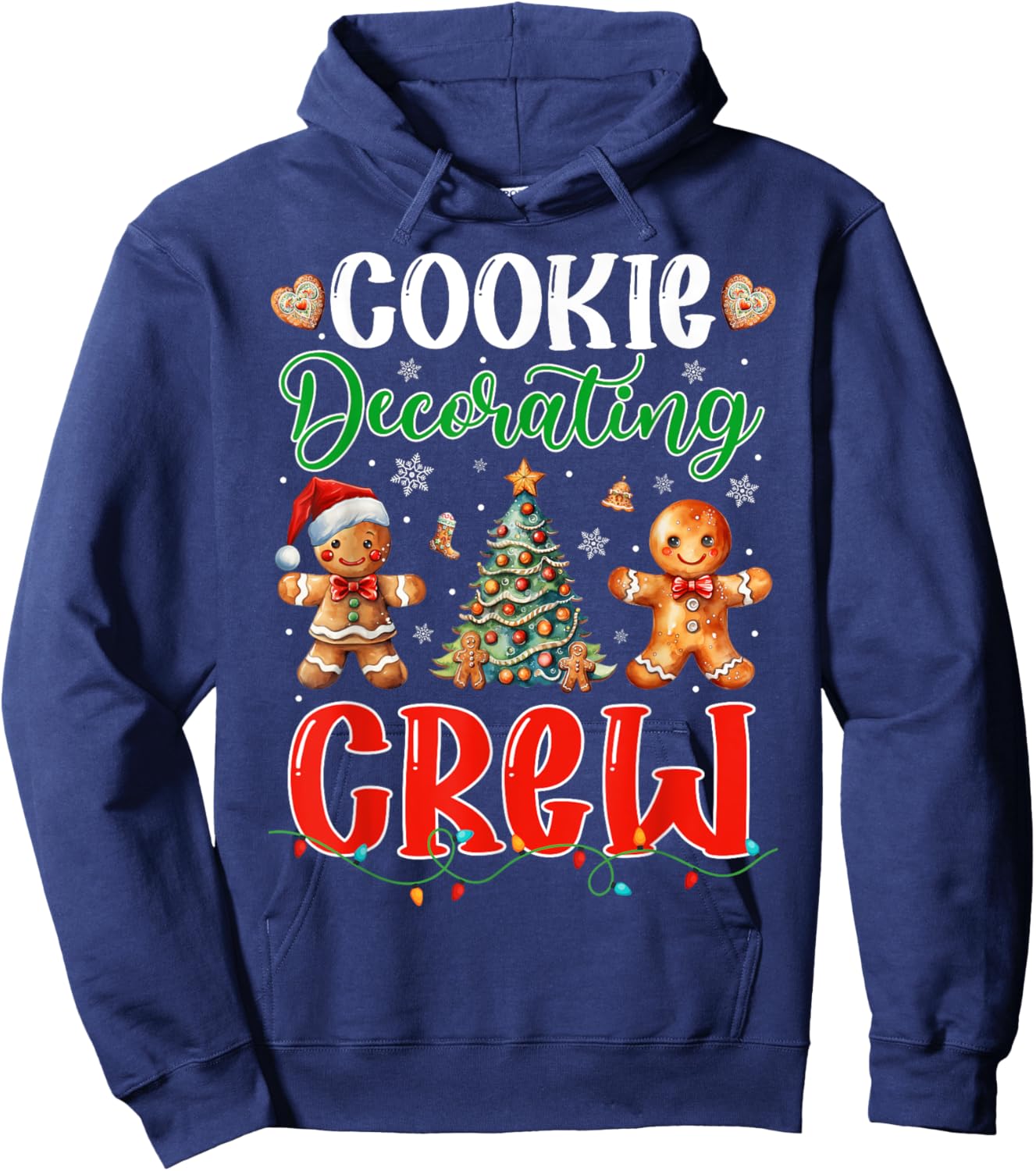 Cookie Decorating Crew Gingerbread Funny Christmas Baker Hoodie - Hoodie | Navy