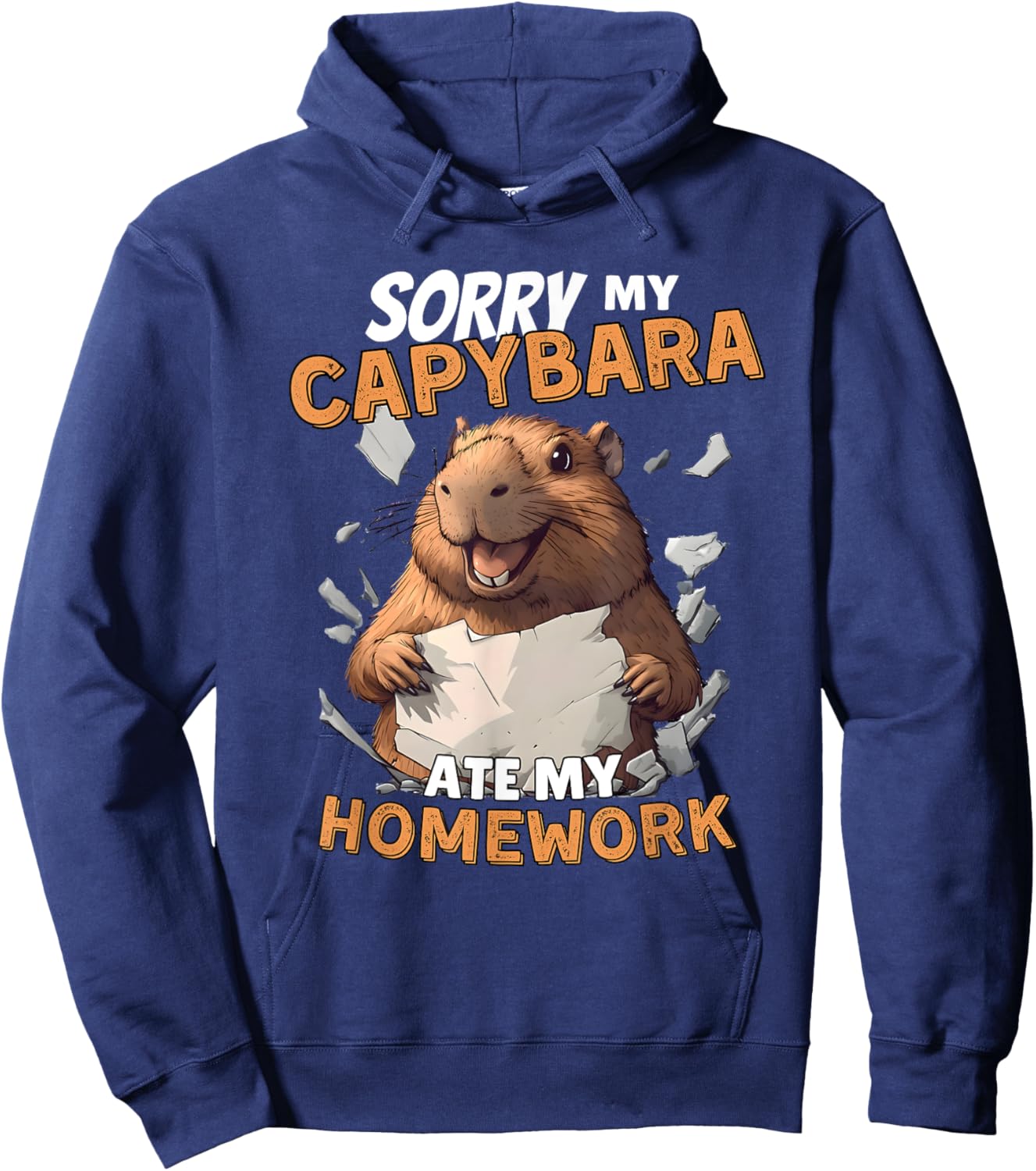 Sorry My Capybara Ate My Homework - Funny Capy Rodent Animal Hoodie - Hoodie | Navy