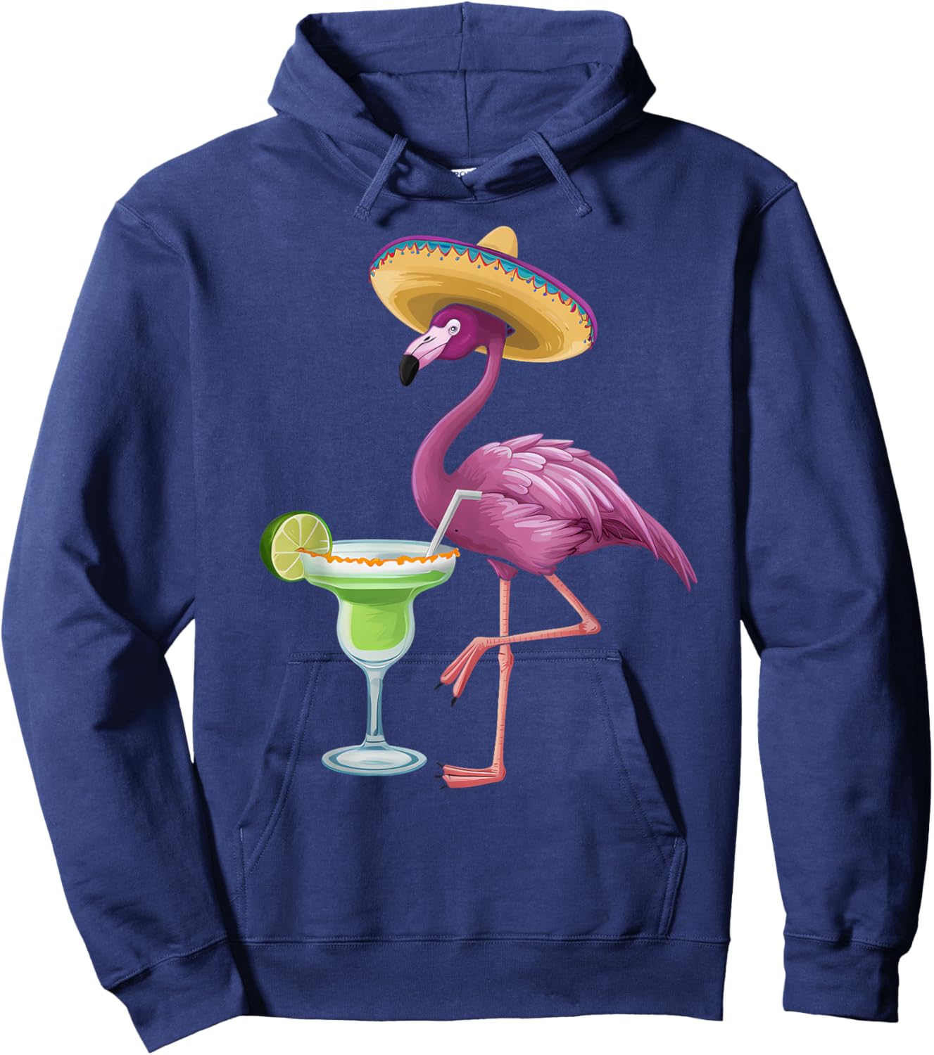 Mexican Flamingo Mexico Vacation Pink Tropical Flock 70s 80s Hoodie - Hoodie | Navy