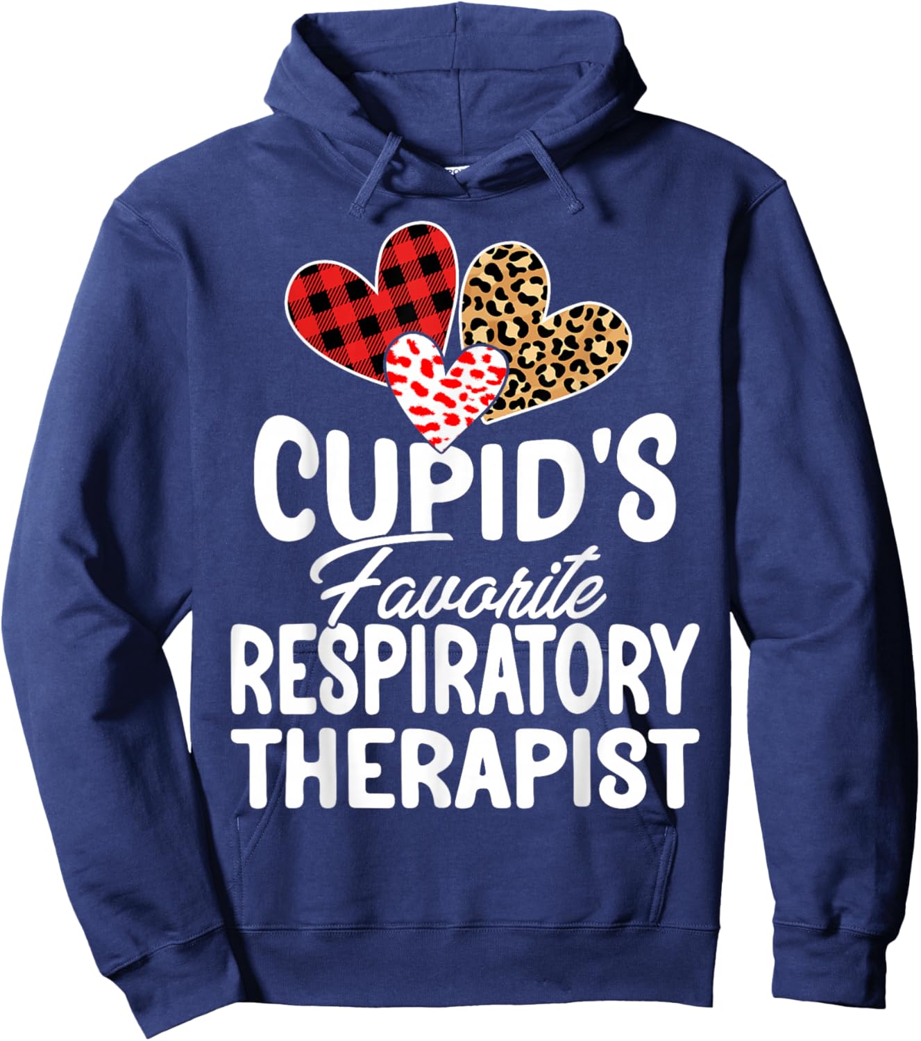 Cupid's Favorite Respiratory Therapist RT Valentine's Day Hoodie - Hoodie | Navy