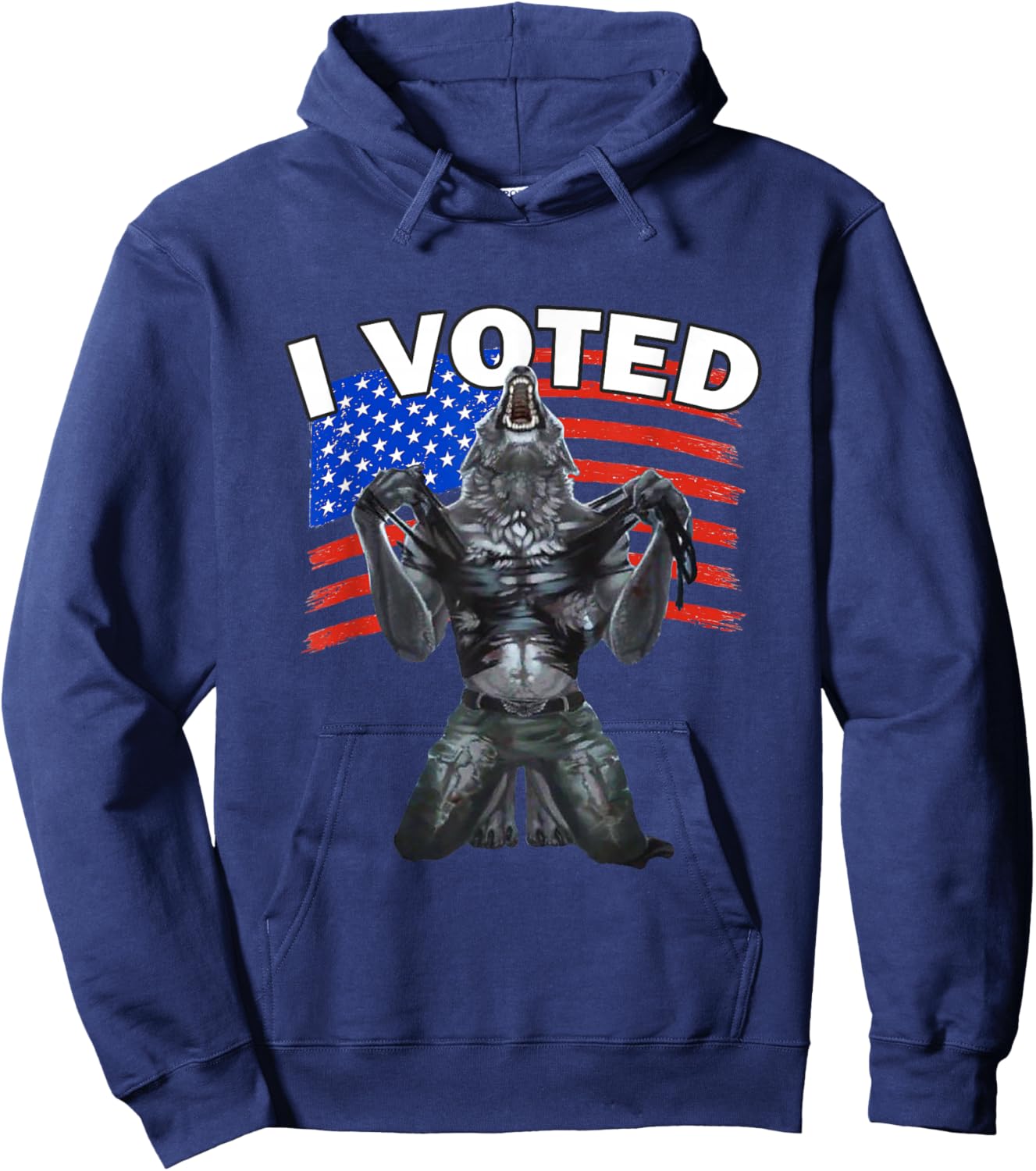 I Voted Werewolf Hoodie - Hoodie | Navy