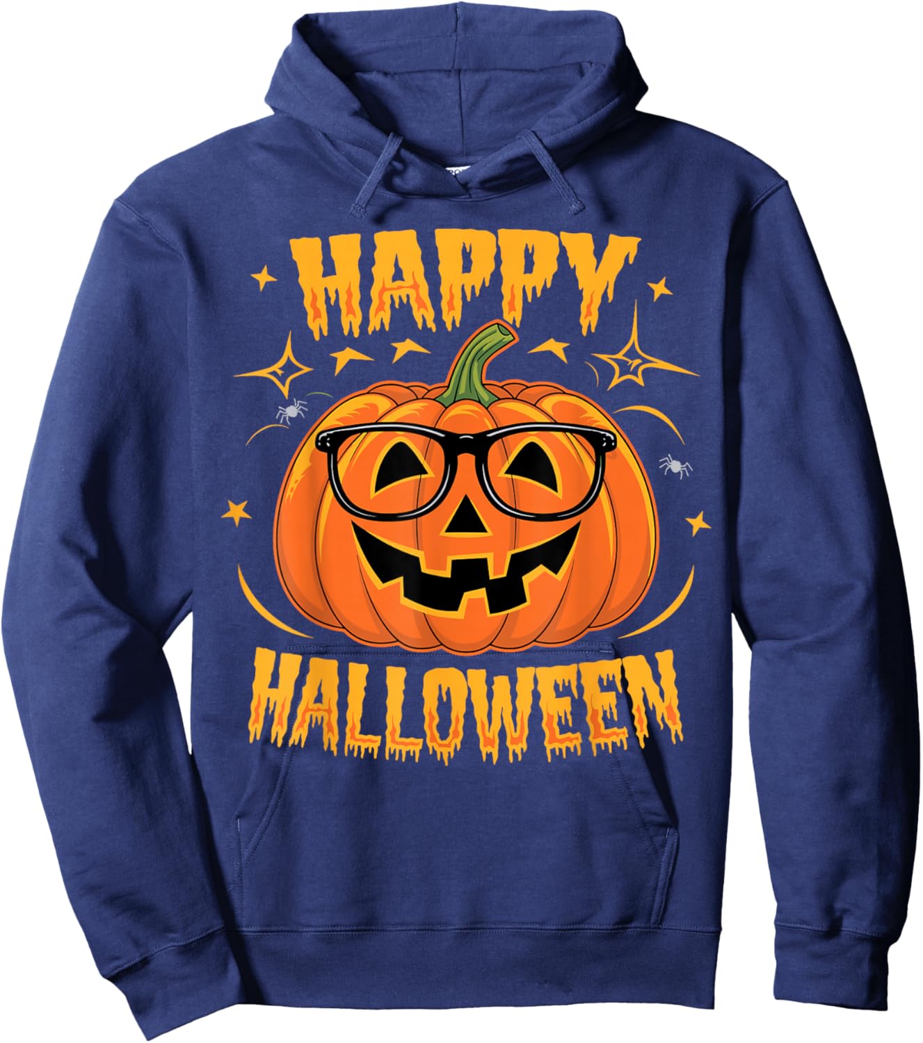 Halloween Funny Pumpkin Happy Halloween Hoodie - Hoodie | Navy