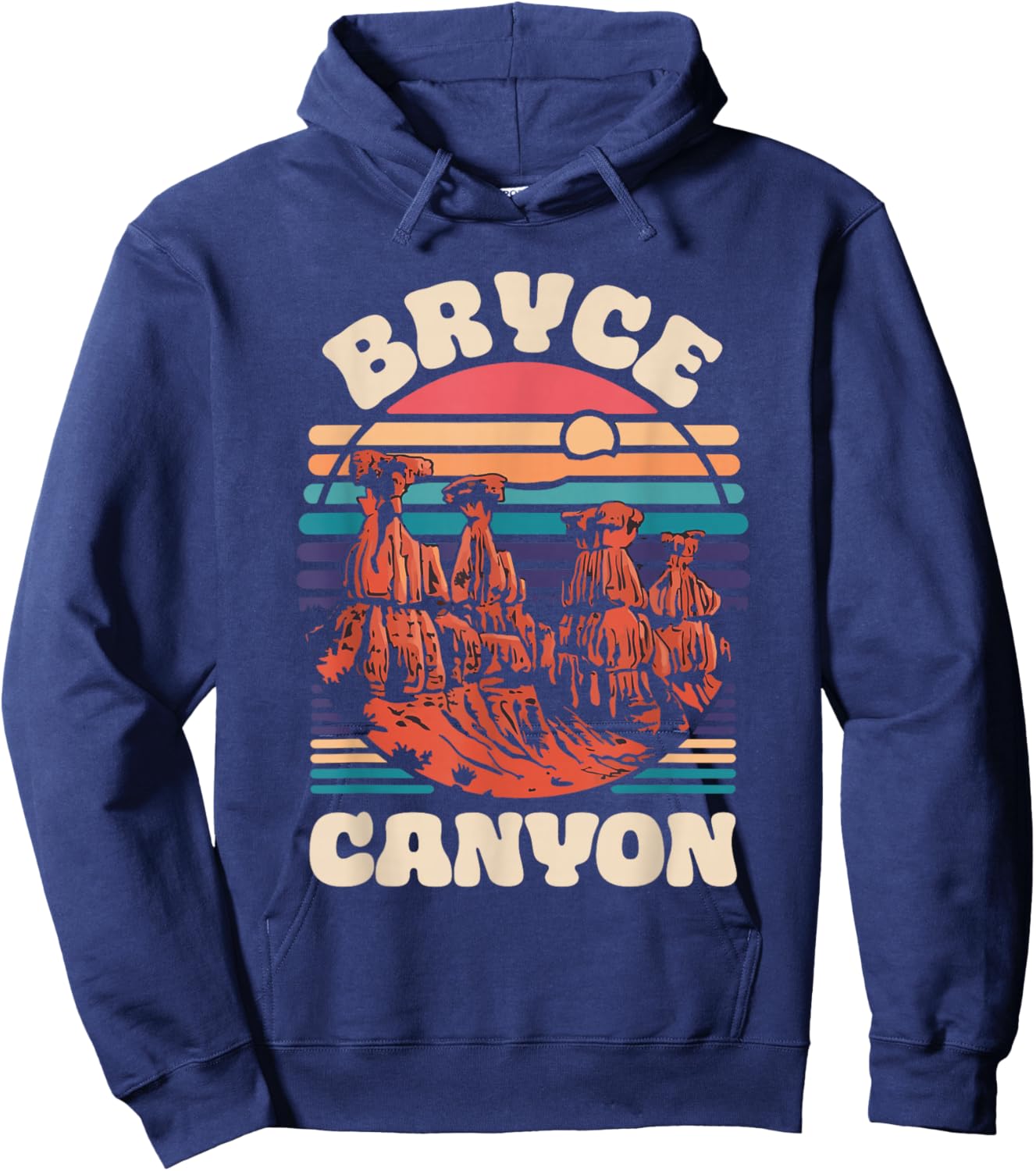 Bryce Canyon National Park Souvenir Outdoors Hiking Retro Hoodie - Hoodie | Navy