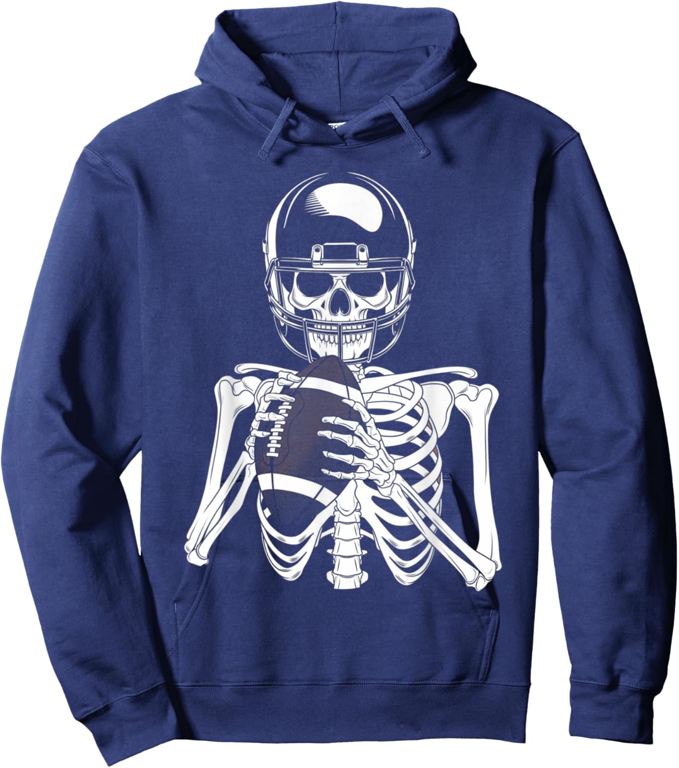 American Football Skeleton Football Player Halloween Spooky Hoodie - Hoodie | Navy