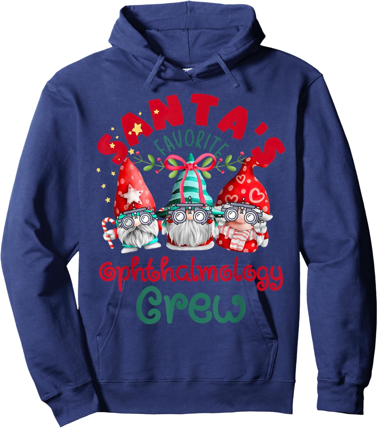 Santa's Favorite Ophthalmology Crew Eye Doctor Christmas Hoodie - Hoodie | Navy