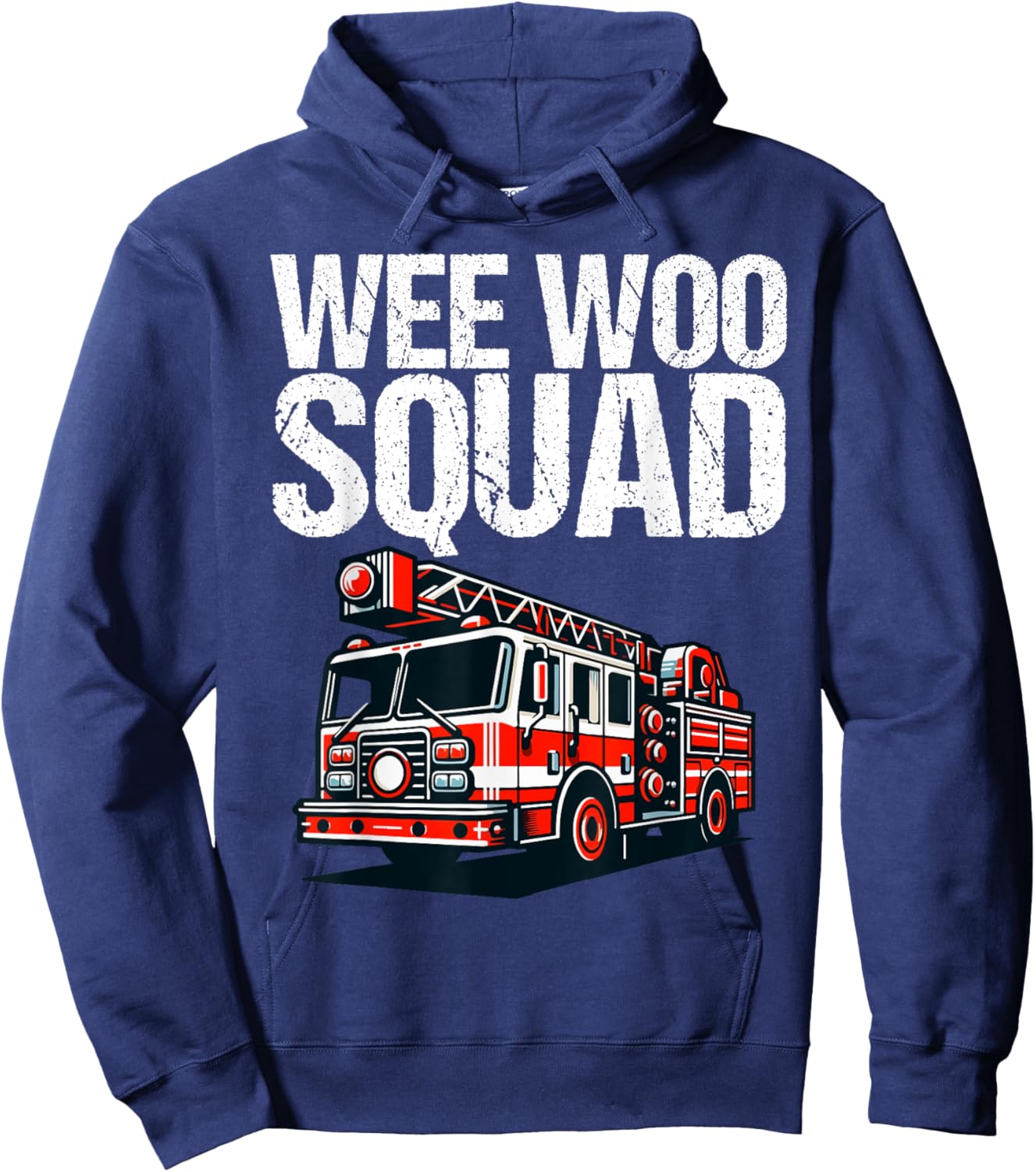 Funny Wee Woo Squad Fire Truck Design for Kids and Adults Hoodie - Hoodie | Navy