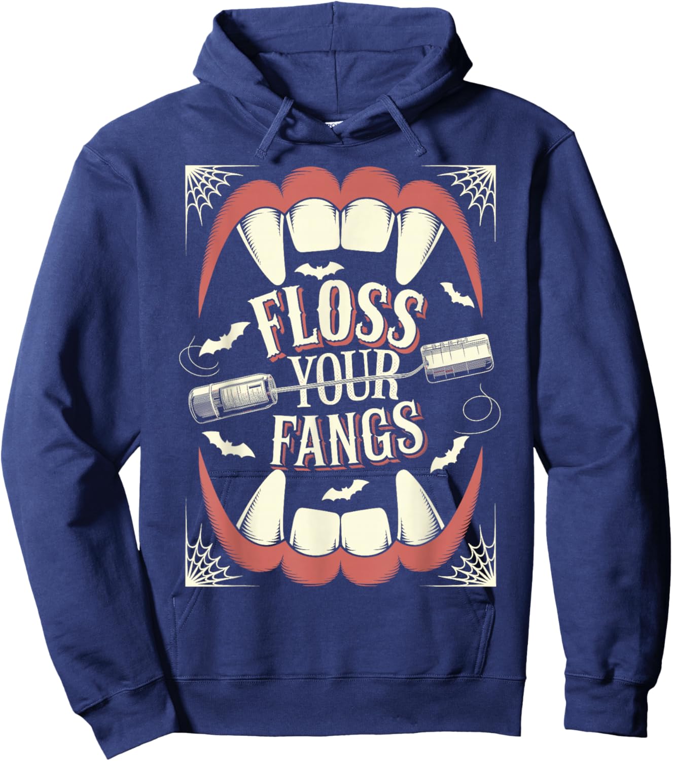 Funny Dental Hygienist Assistant Halloween, Floss your Fangs Hoodie - Hoodie | Navy
