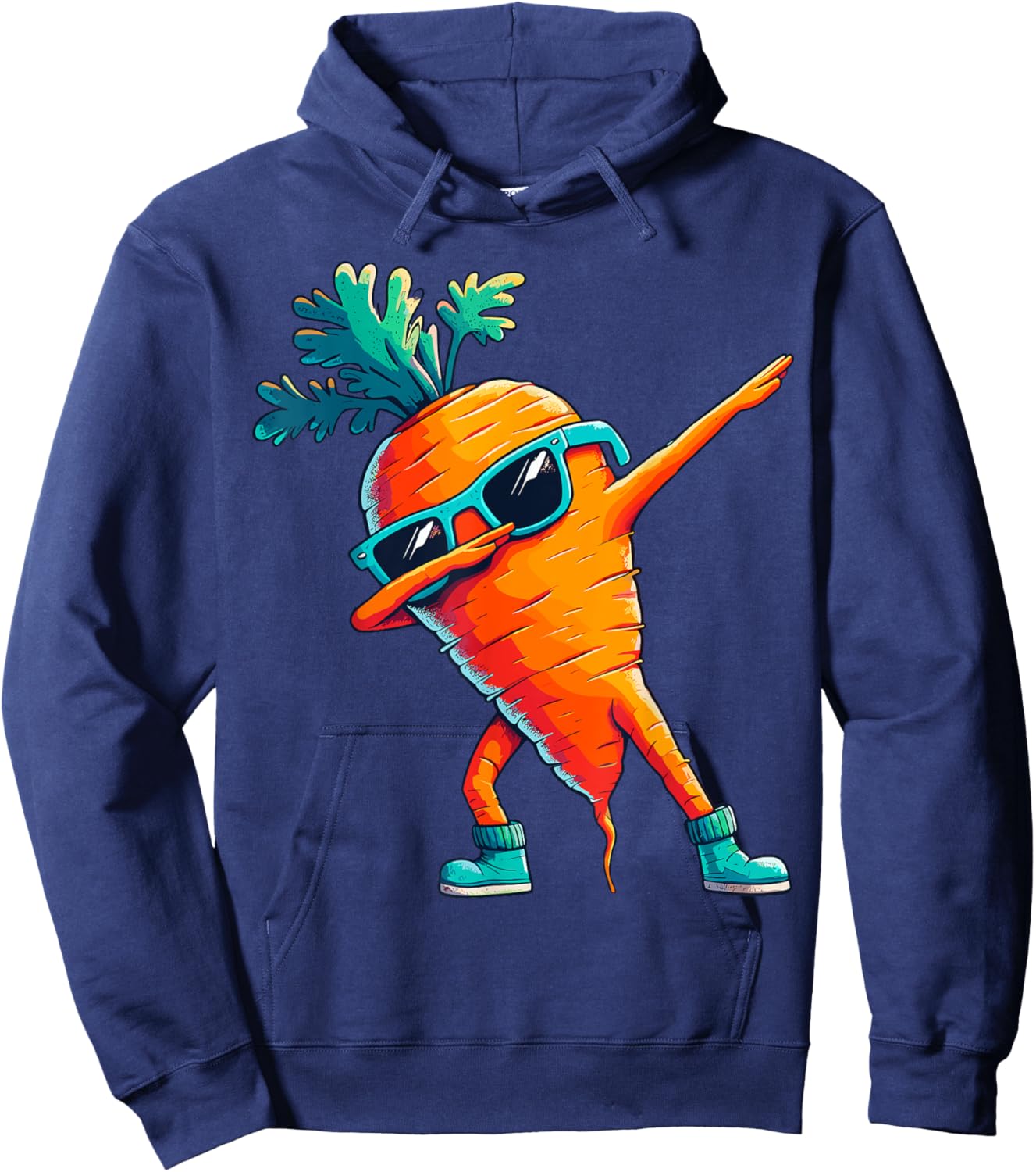 Carrot Dabbing Dance Sunglasses Fruit Lovers Hoodie - Hoodie | Navy
