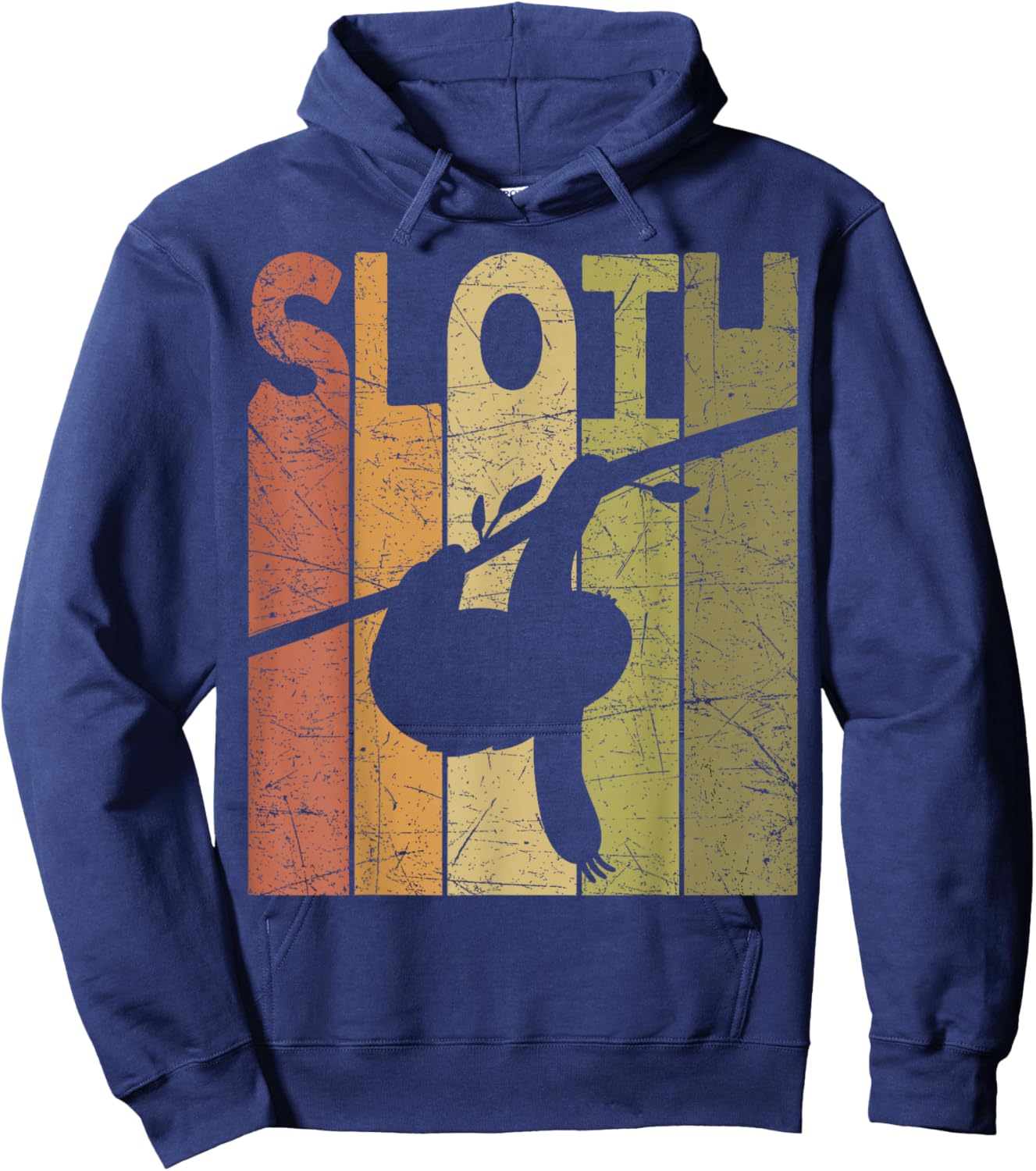 Sloth Vintage Lazy Sloth Retro Napping Sloth Lover Hoodie - Hoodie | Navy
