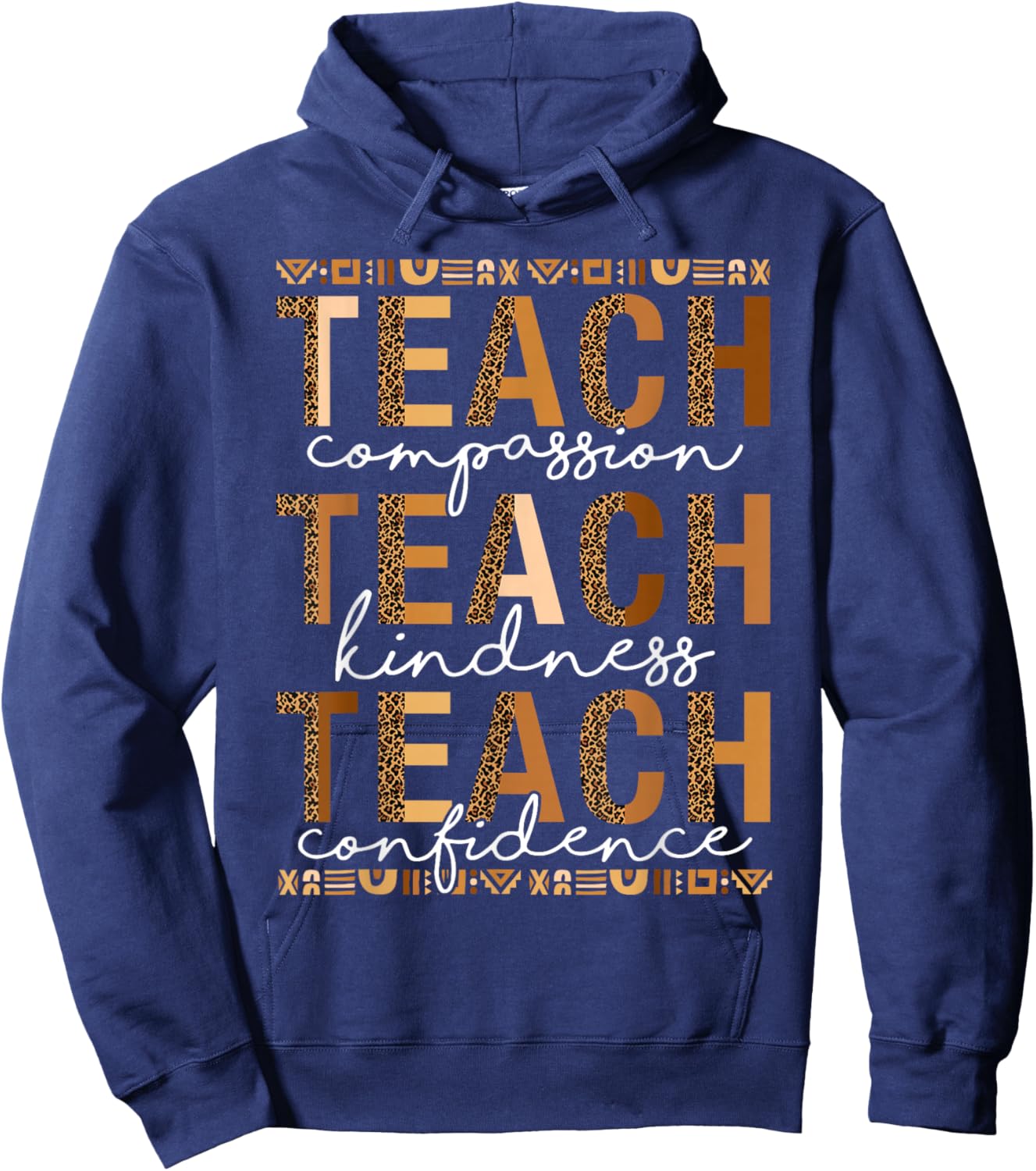 Teach Compassion Kindness Confidence Black History Teacher Hoodie - Hoodie | Navy