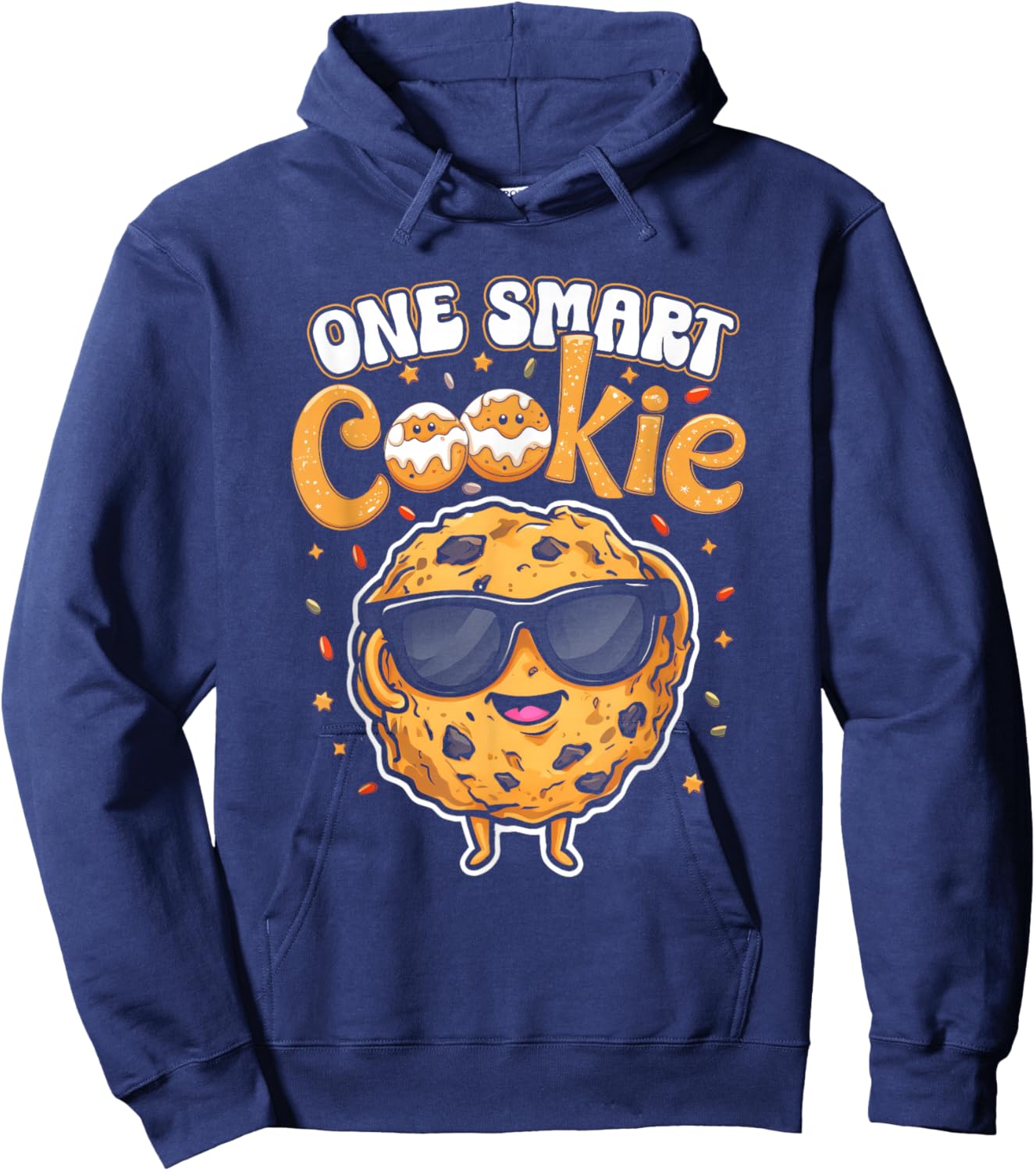 One Smart-Cookie Cute Meme Kawaii Style Pun Chocolate Chip Hoodie - Hoodie | Navy