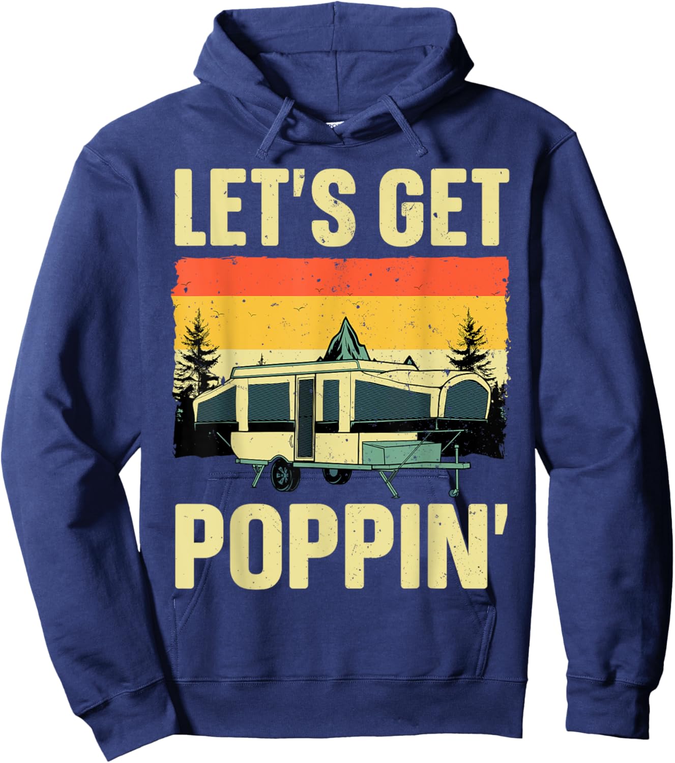 Funny Pop Up Camper Art Women Pop Up Trailer Camping Hoodie - Hoodie | Navy