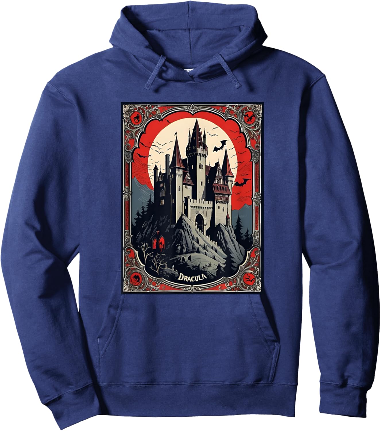 Dracula's Castle Book Cover Illustration Hoodie - Hoodie | Navy