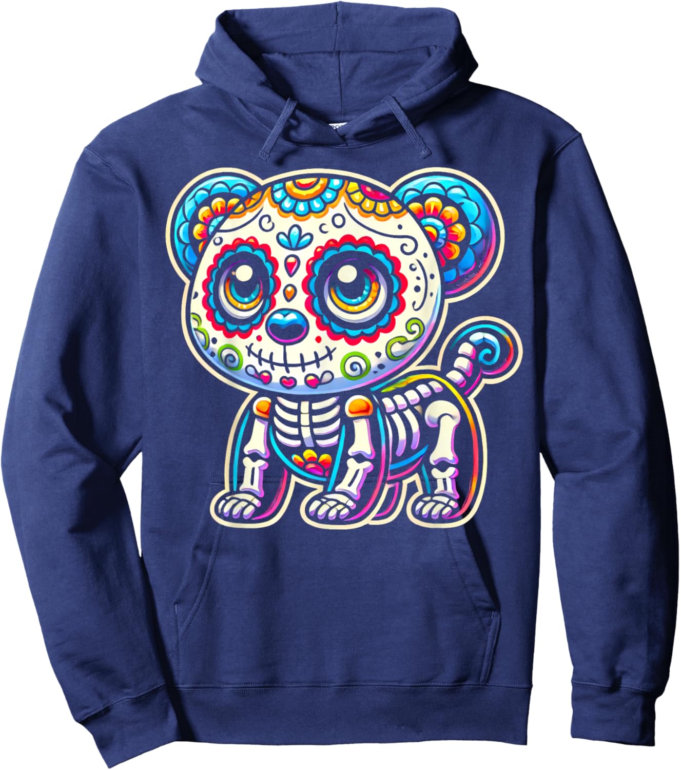 Day of the Dead Panda Sugar Skull Mexican Dia De Los Muertos Hoodie - Hoodie | Navy