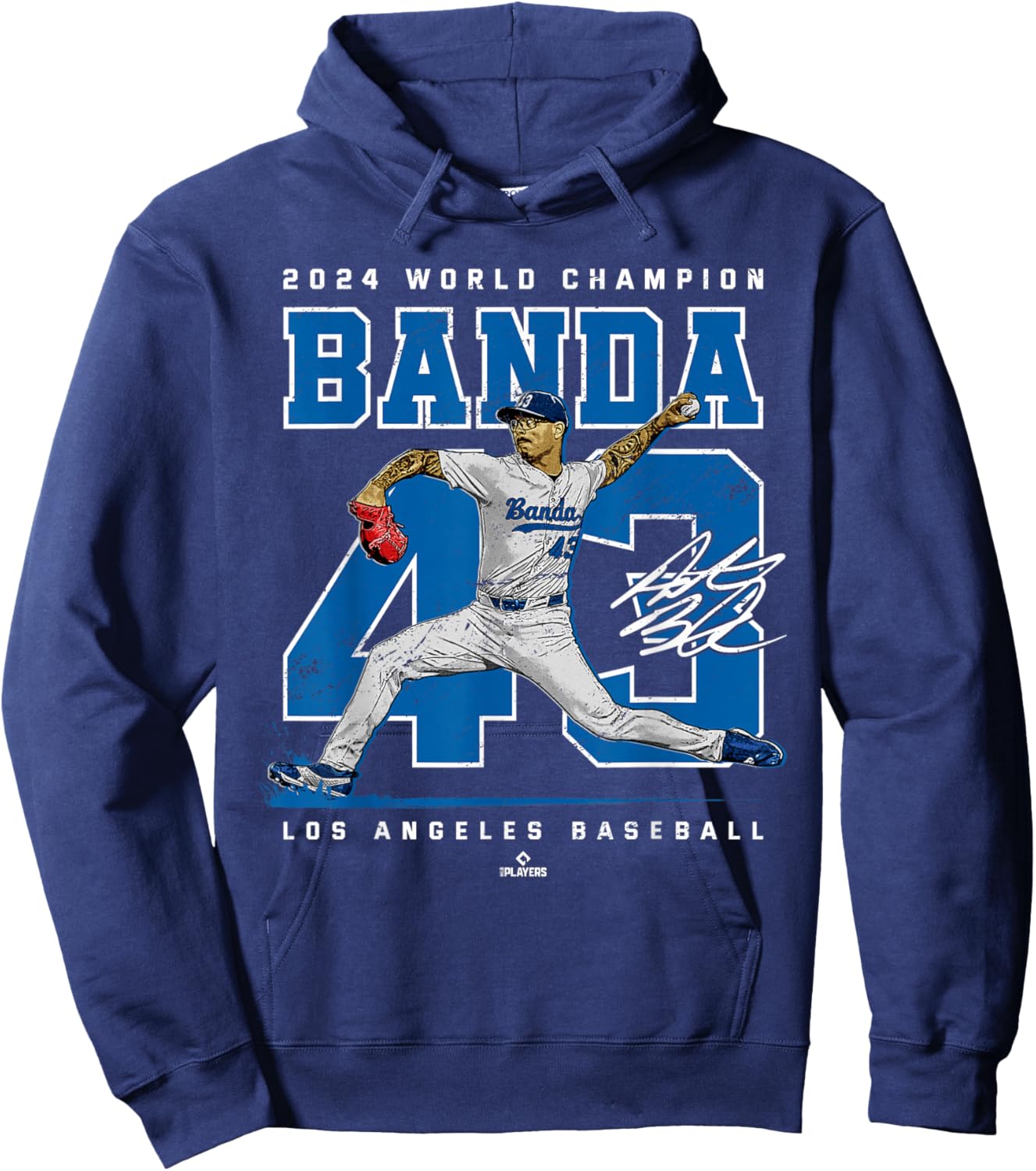 Player Number 2024 World Champion Anthony Banda MLBPA Hoodie - Hoodie | Navy
