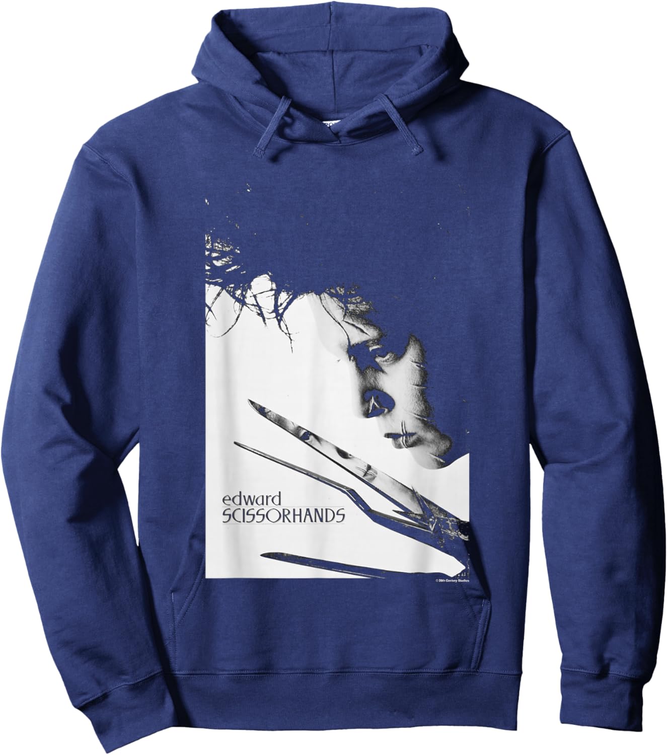 Edward Scissorhands Iconic Edward Vintage Big Chest Portrait Hoodie - Hoodie | Navy