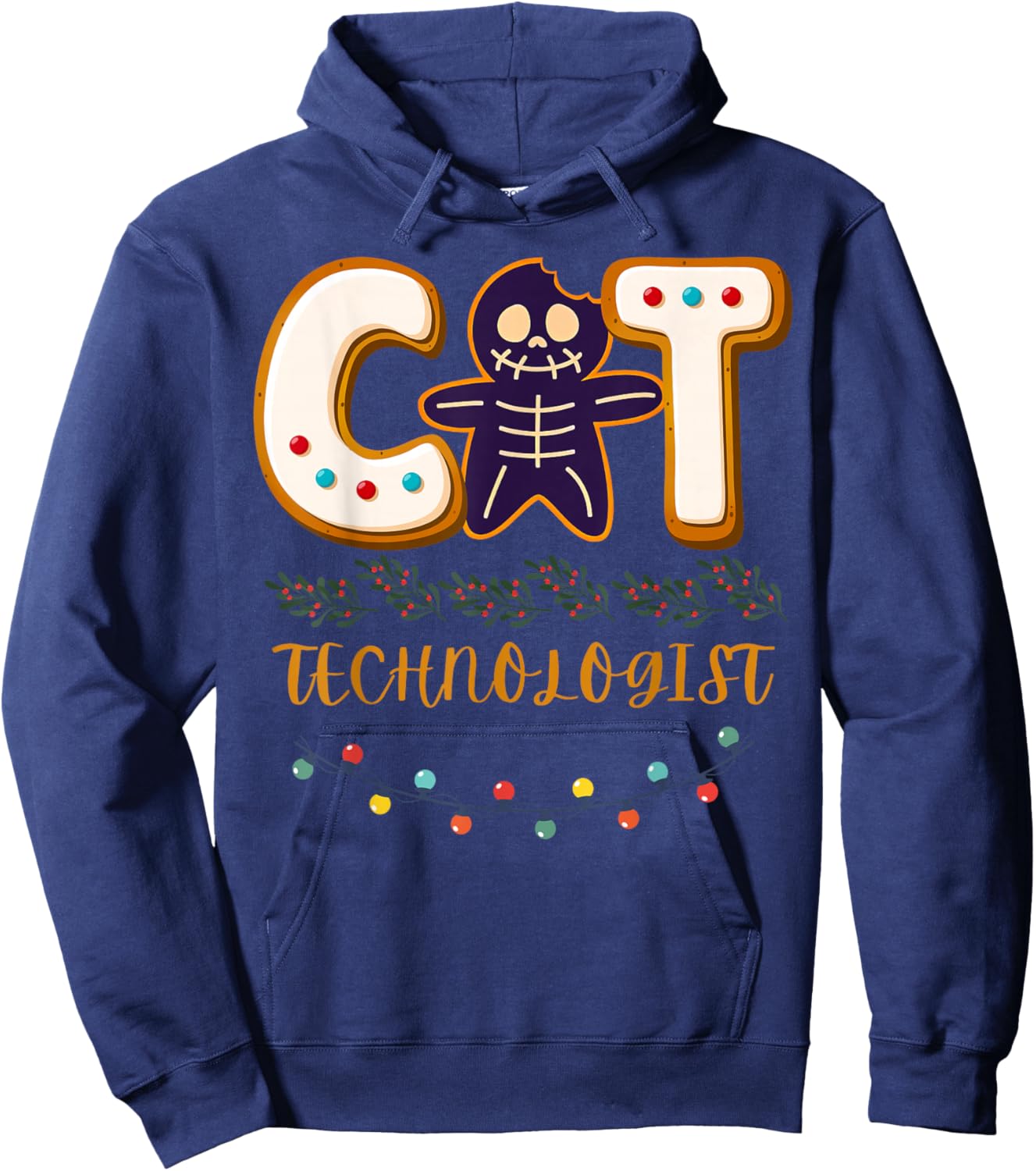 Gingerbread CT Technologist MRI X-ray Tech Christmas Holiday Hoodie - Hoodie | Navy