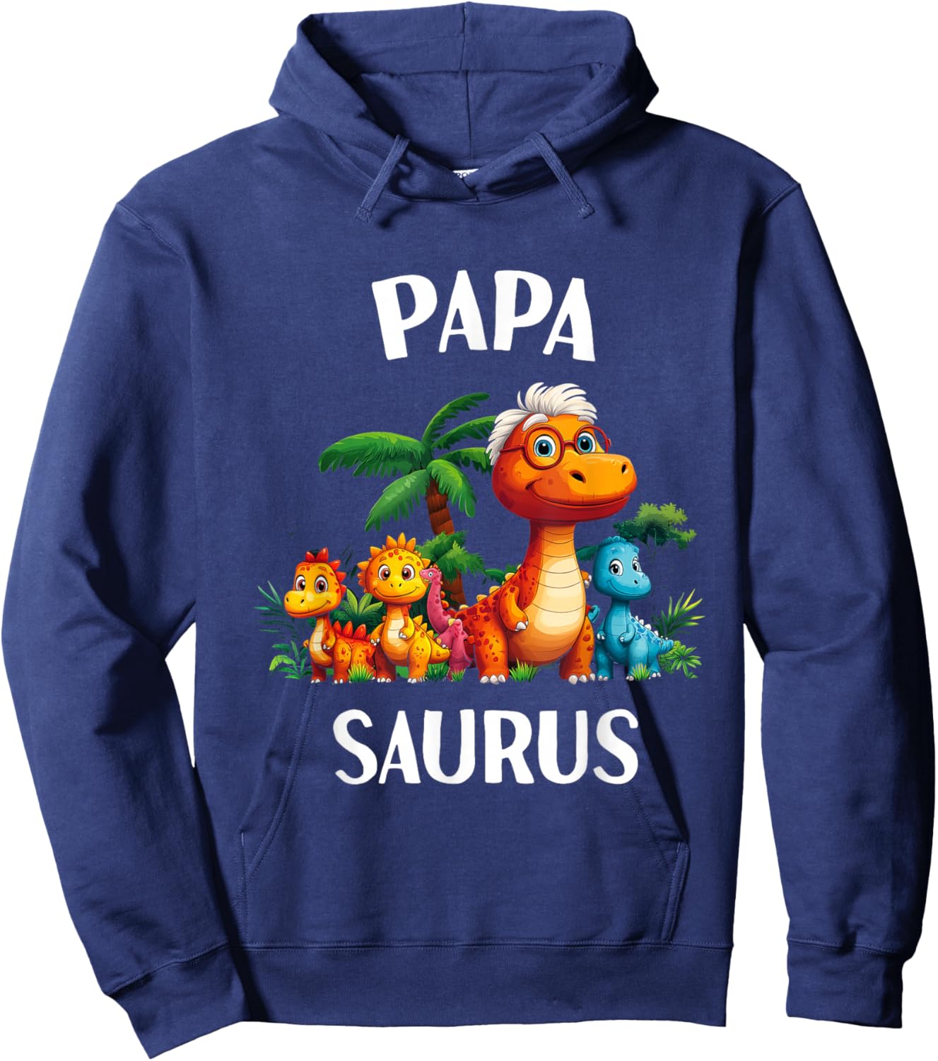 Papasaurus Papa Saurus Dinosaur Grandpa Matching Family Men Hoodie - Hoodie | Navy