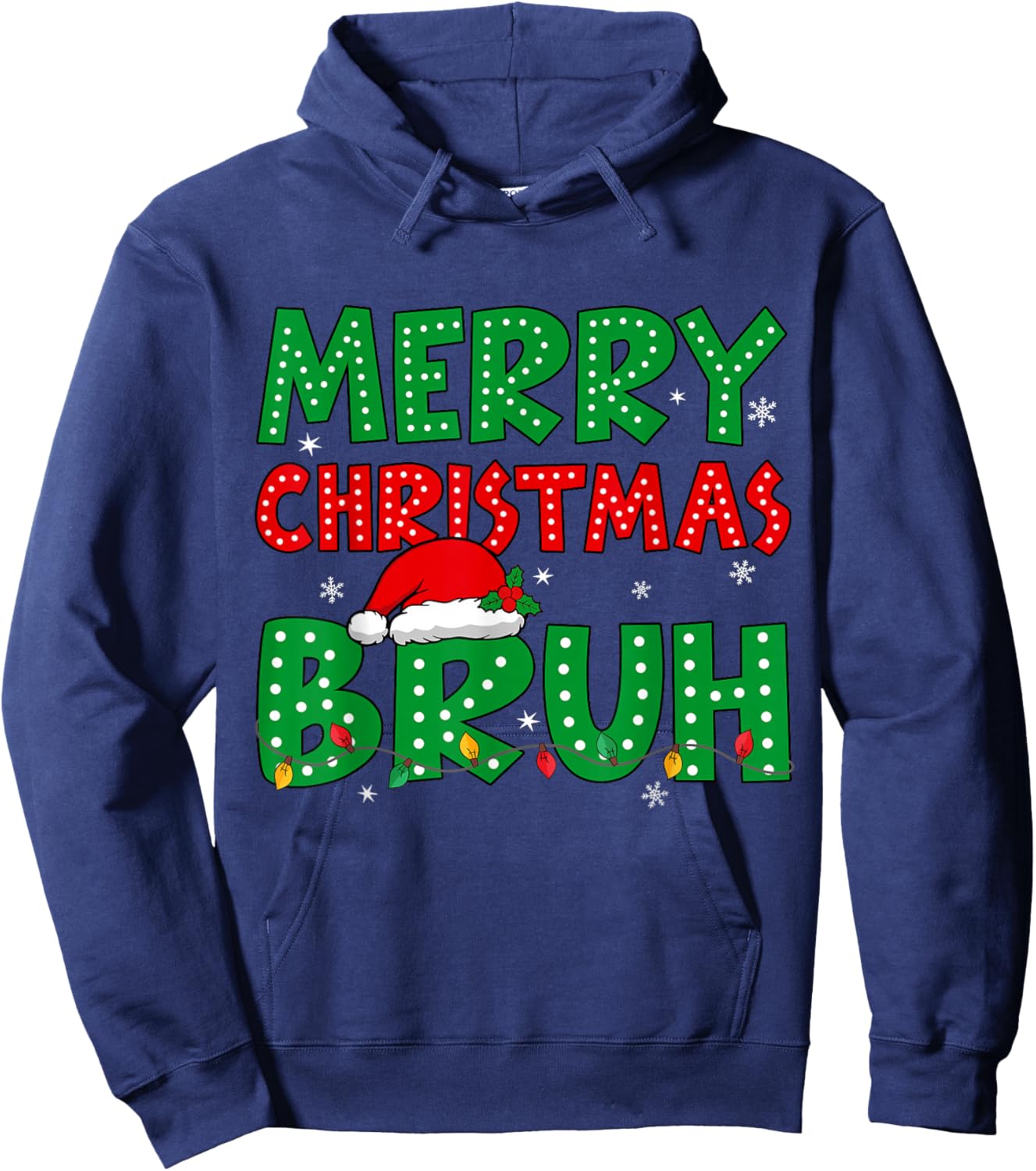 Bruh Meme Funny Saying Bro Greeting Teens Boys Men Christmas Hoodie - Hoodie | Navy