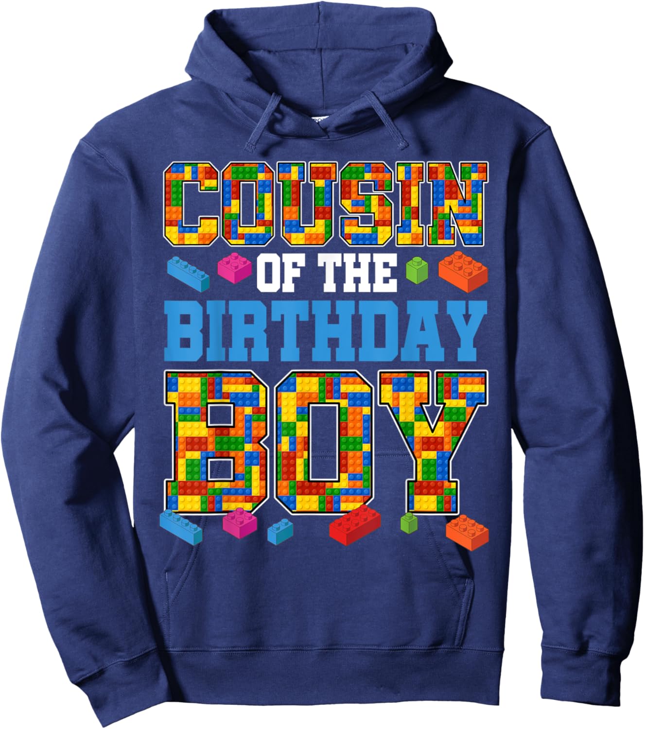 Cousin Of The Birthday Boy Master Builder Building Blocks Hoodie - Hoodie | Navy