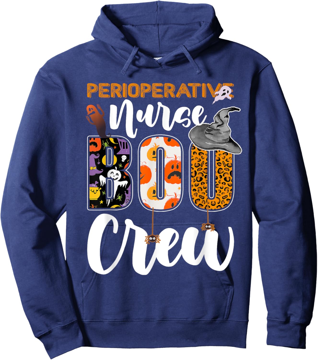Perioperative Nurse Boo Crew Halloween Matching RN Hoodie - Hoodie | Navy