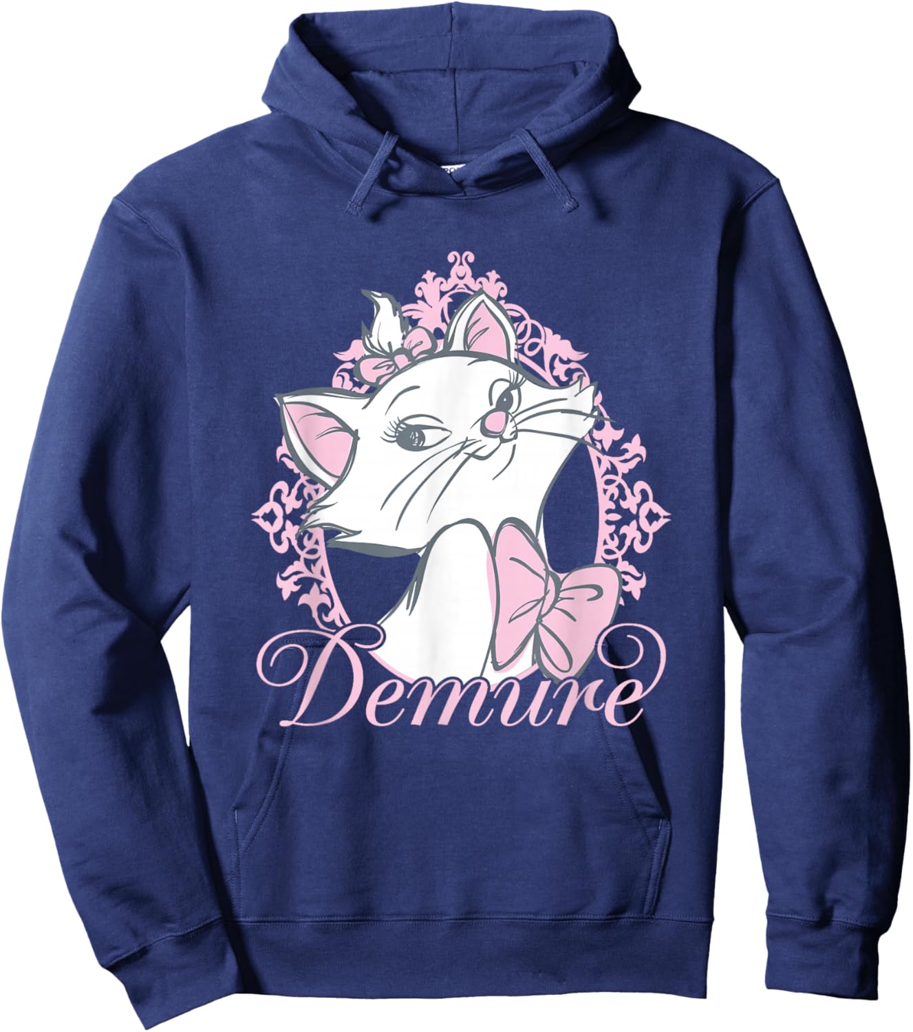Disney The Aristocats Cute Marie Demure Sketch Chest Frame Hoodie - Hoodie | Navy