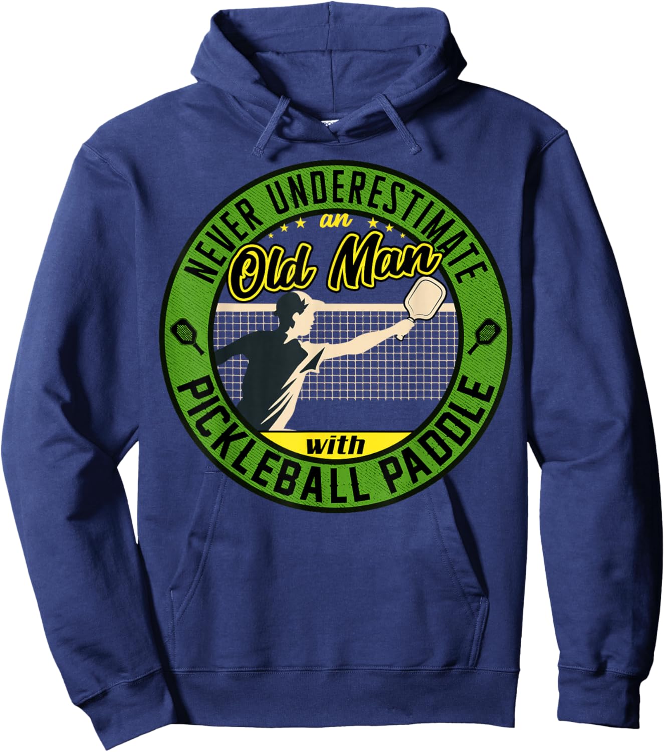 Funny pickleball sayings design Retro Paddle Court Hoodie - Hoodie | Navy