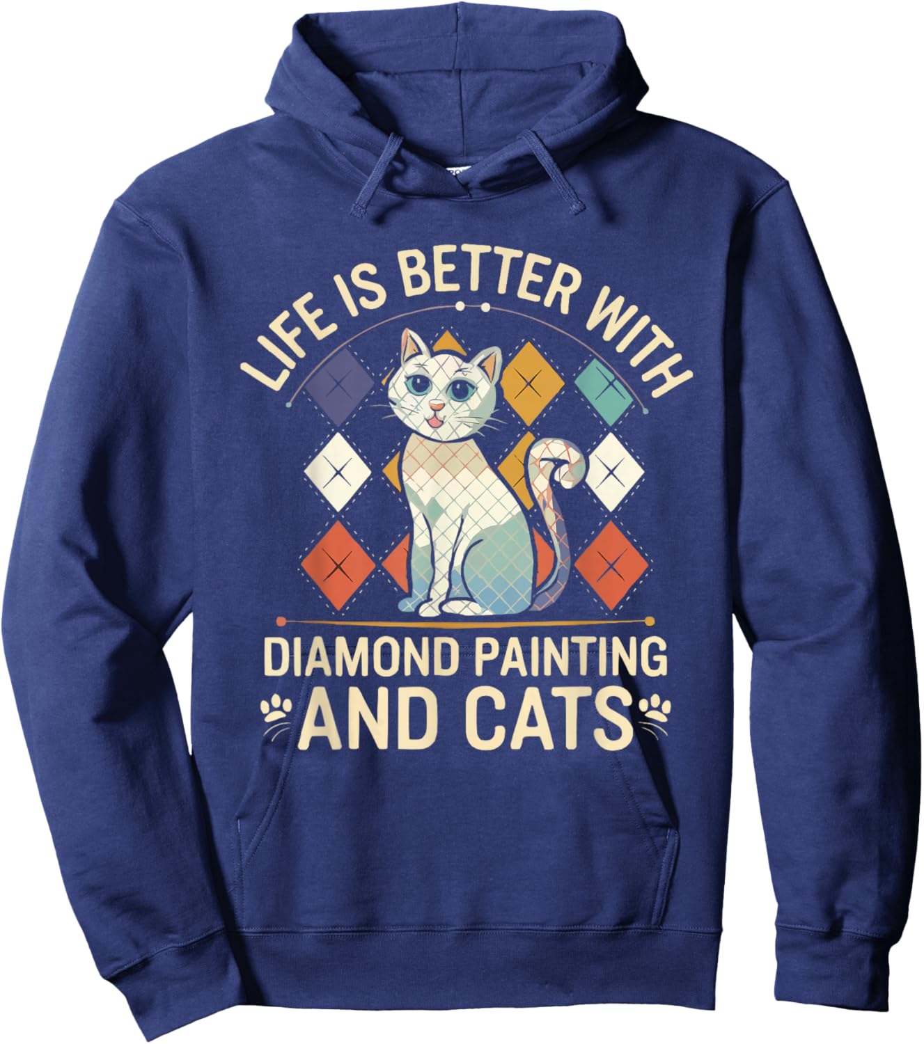 Diamond Painting Art Hobby Artistic Craft Diamond Painter Hoodie - Hoodie | Navy