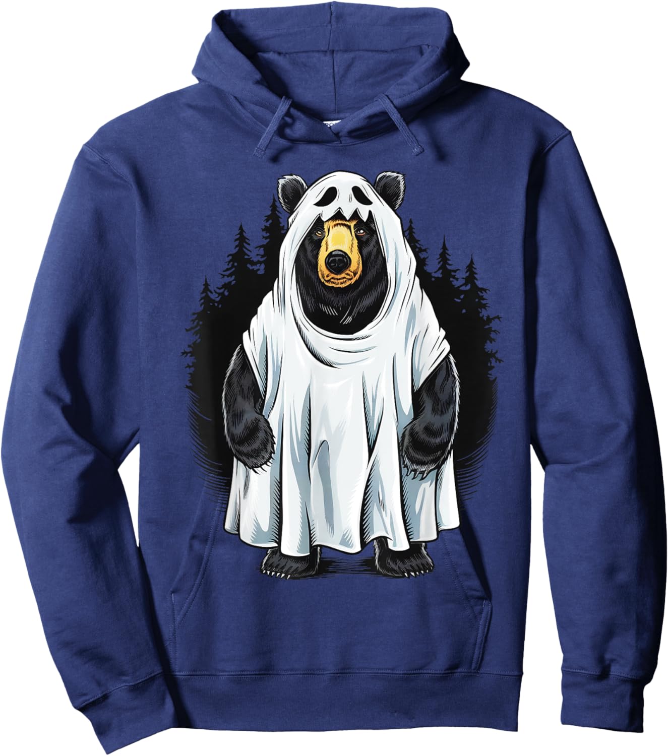 Funny Bear Cool Boo Ghost Halloween Costume Gifts Hoodie - Hoodie | Navy
