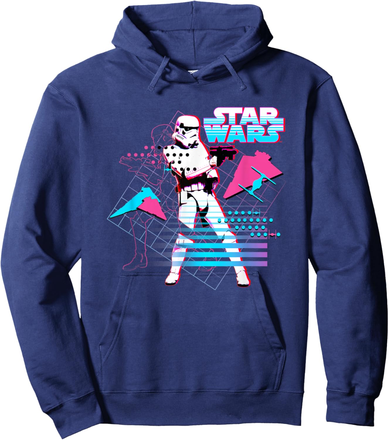 Star Wars Neon Stormtrooper Retro Gradient Hoodie - Hoodie | Navy