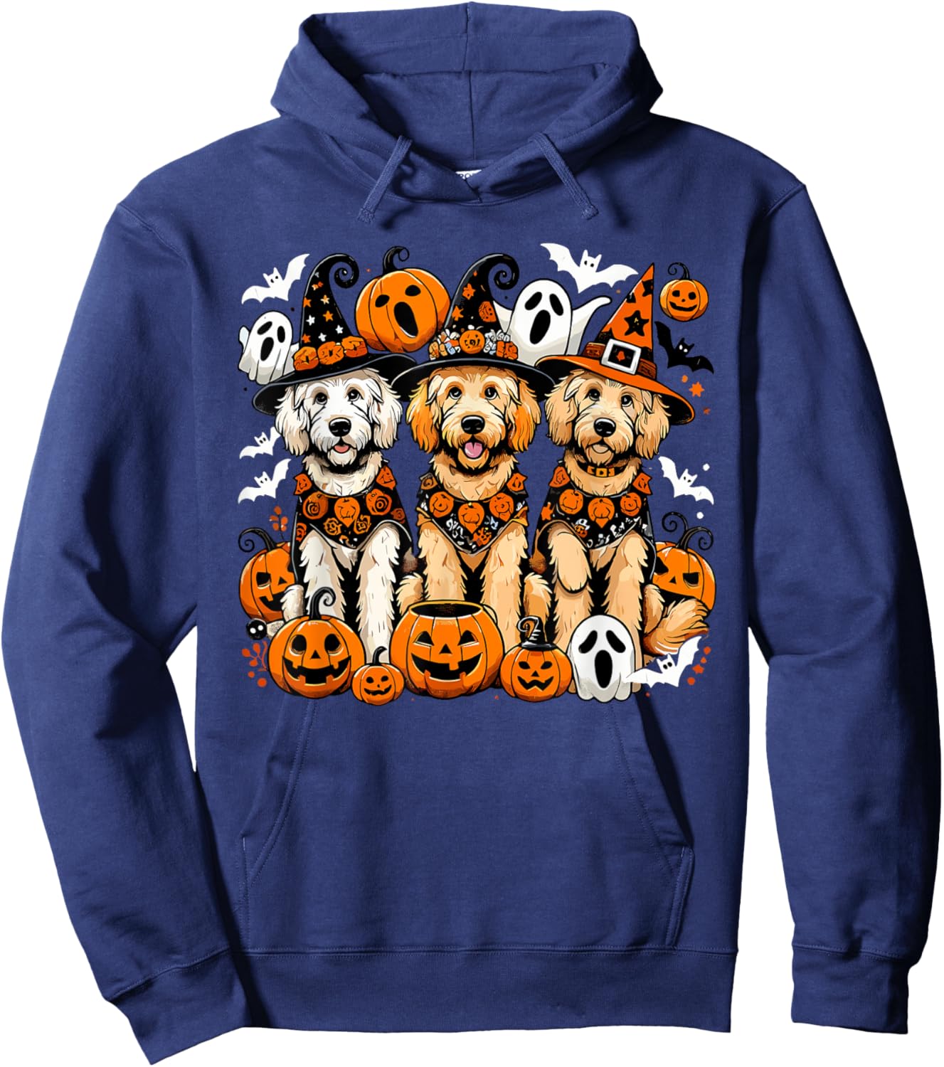 Golden Doodle Halloween Costume, Dog Ghost Hoodie - Hoodie | Navy