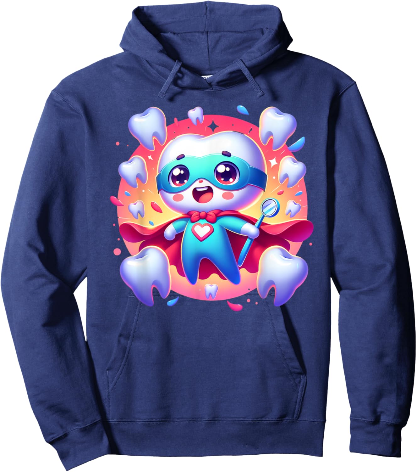 Cute Super Hero Dentist Superhero Tooth Doctor Hoodie - Hoodie | Navy
