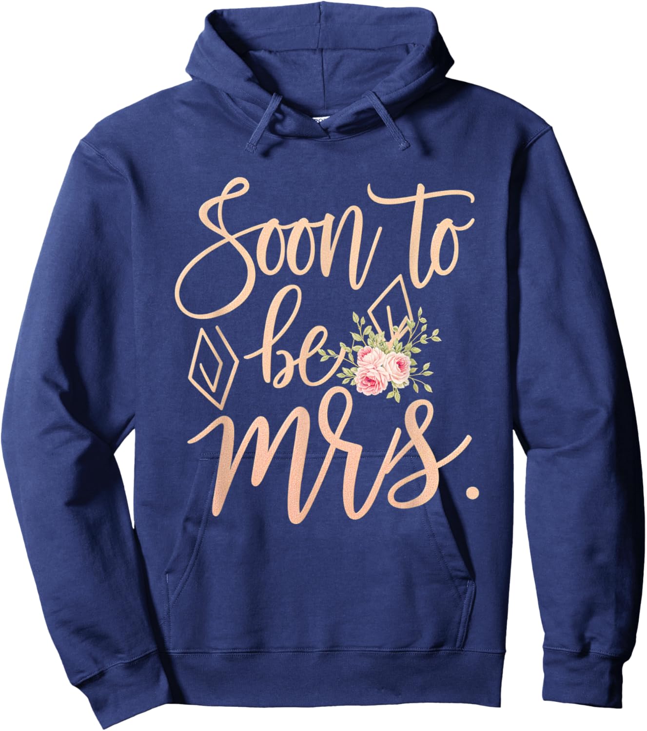 Soon to be Mrs Bride Future Wife Engagement Floral Hoodie - Hoodie | Navy