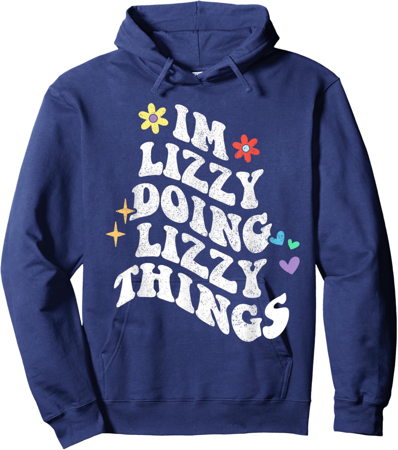 Retro Groovy Im Lizzy Doing Lizzy Things Funny Mother's Day Hoodie - Hoodie | Navy