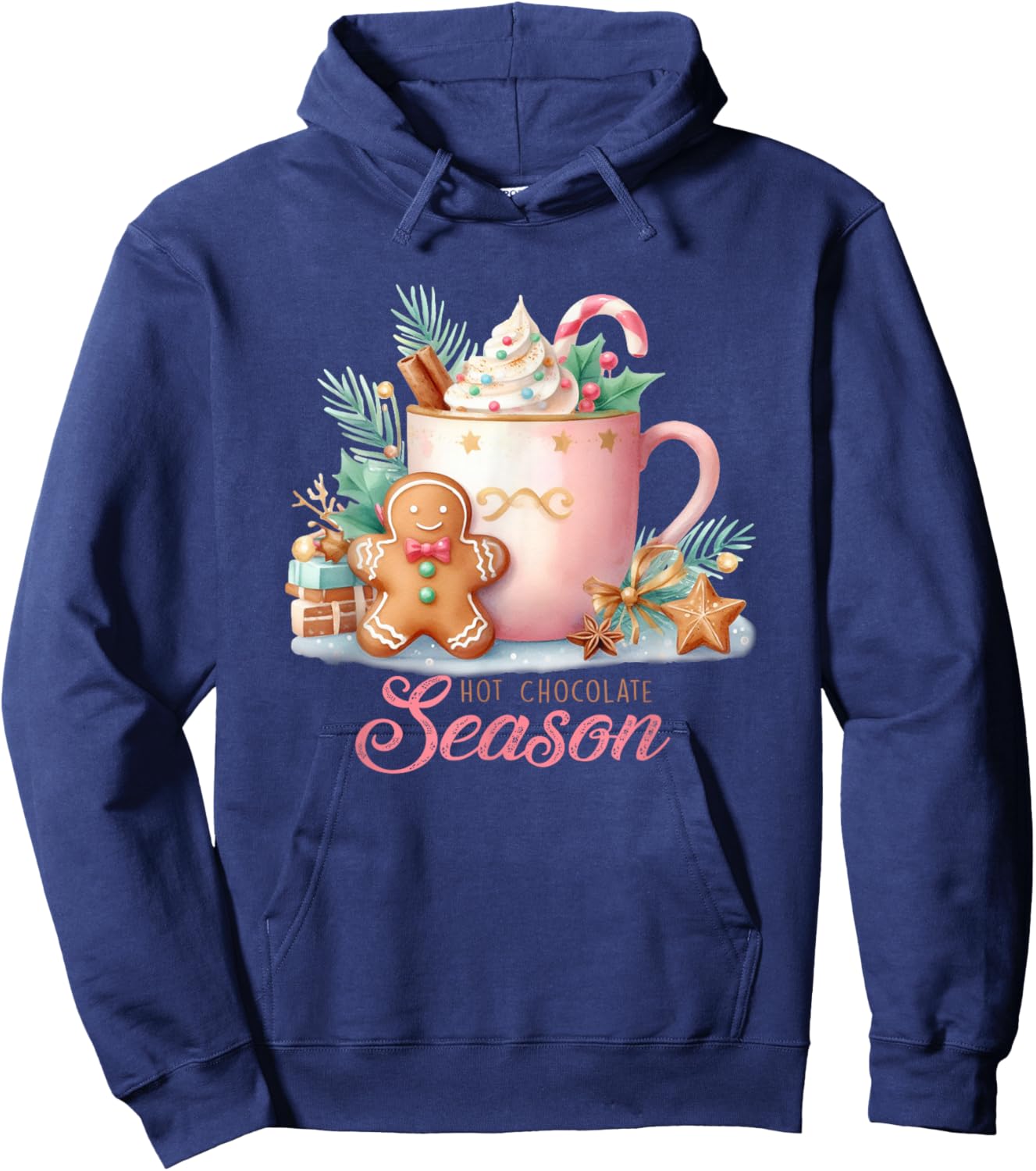 Cute Hot Chocolate Season Hoodie - Hoodie | Navy