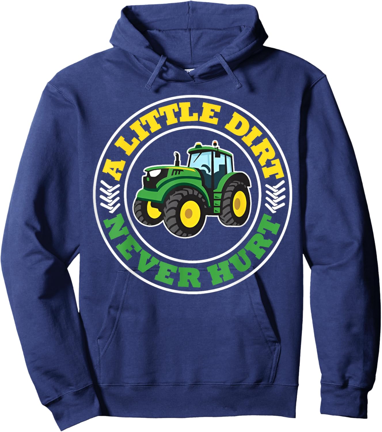 Kids A Little Dirt Never Hurt Tractors Farm Boys Toddler Boy Hoodie - Hoodie | Navy