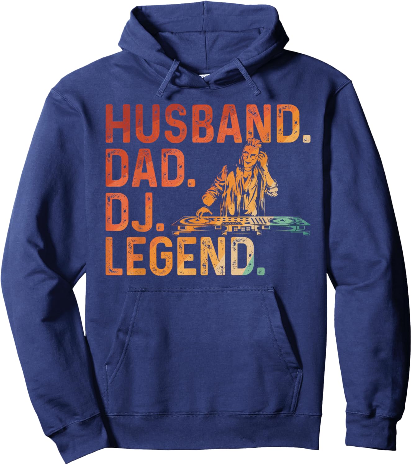 DJ Art For Husband Dad Music Producer Disc Jockey Techno DJ Hoodie - Hoodie | Navy