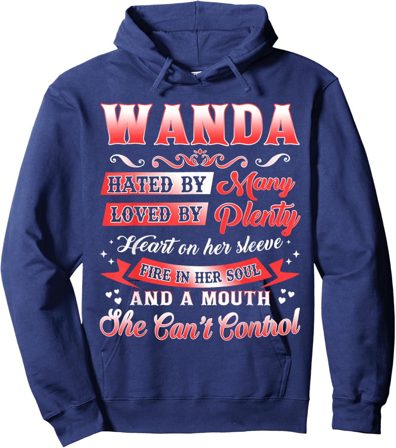 Wanda Name Shirt Personalized Wanda First Name Hoodie - Hoodie | Navy