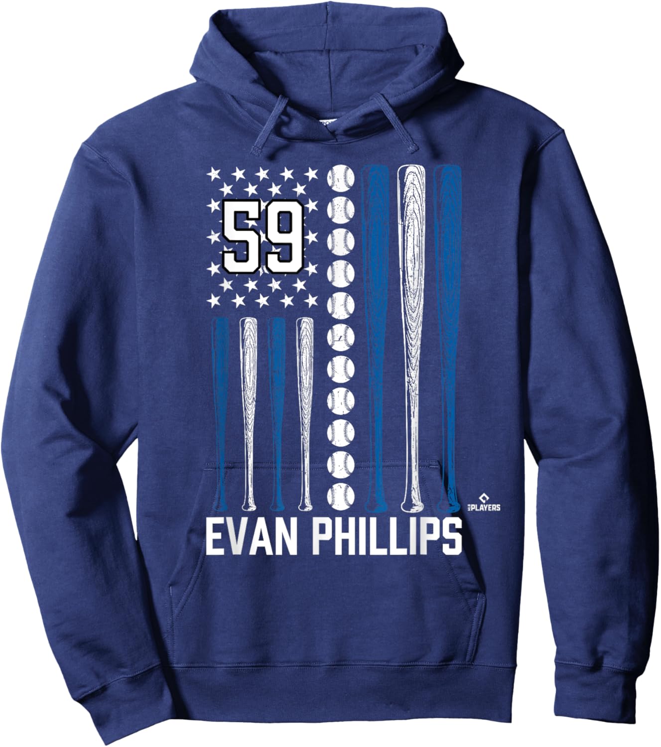 Baseball American Flag Evan Phillips Los Angeles Baseball Hoodie - Hoodie | Navy