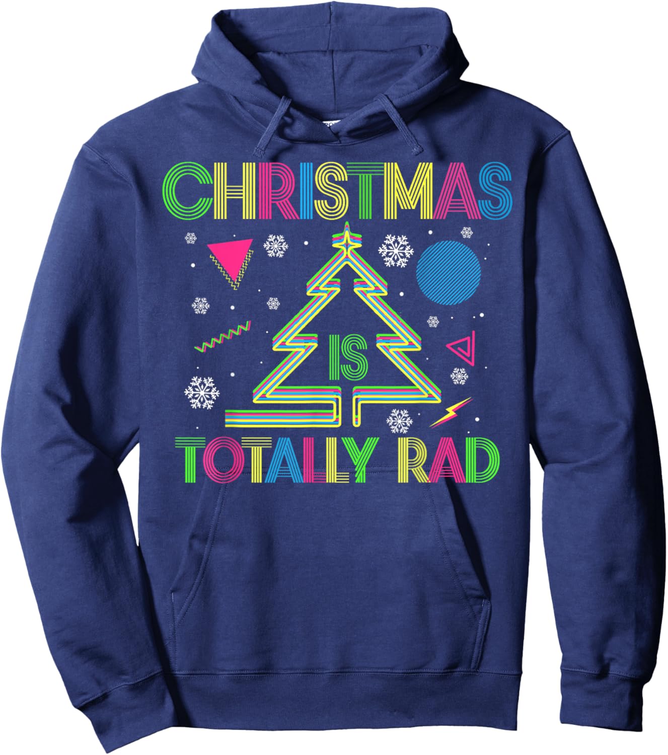 80’s Christmas - Ugly Christmas Or Women Sweater Hoodie - Hoodie | Navy