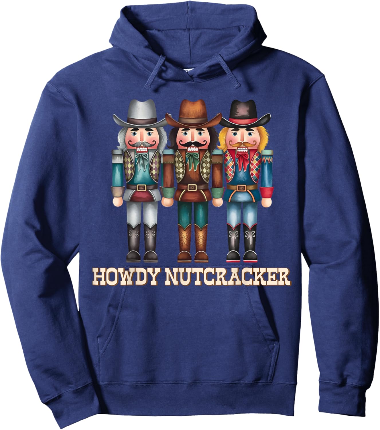Howdy Nutcracker Cowboy Western Country Christmas Men Women Hoodie - Hoodie | Navy
